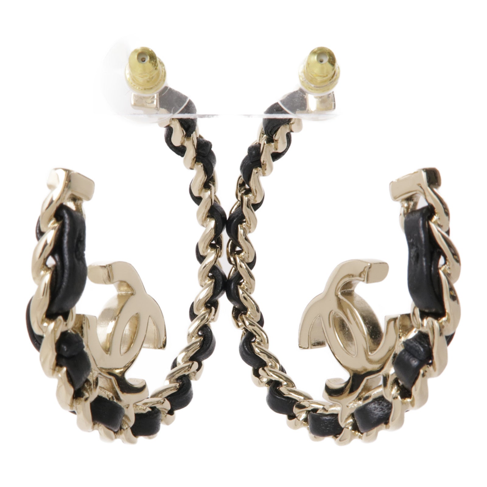 CHANEL 皮革/金屬Earrings耳環