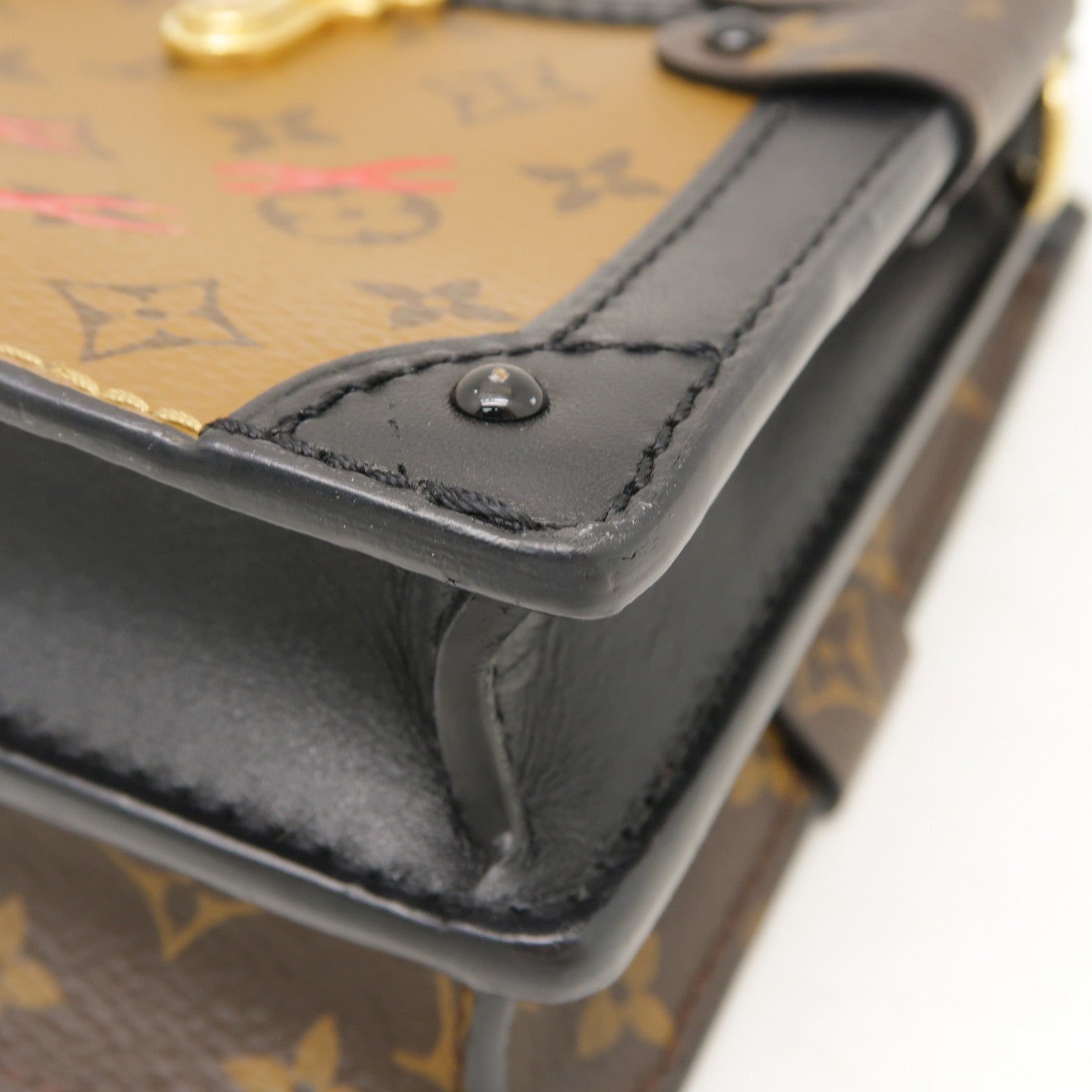 LOUIS VUITTON **【激減優惠】Monogram Reverse Trunk Clutch金扣肩背袋啡色/黑色