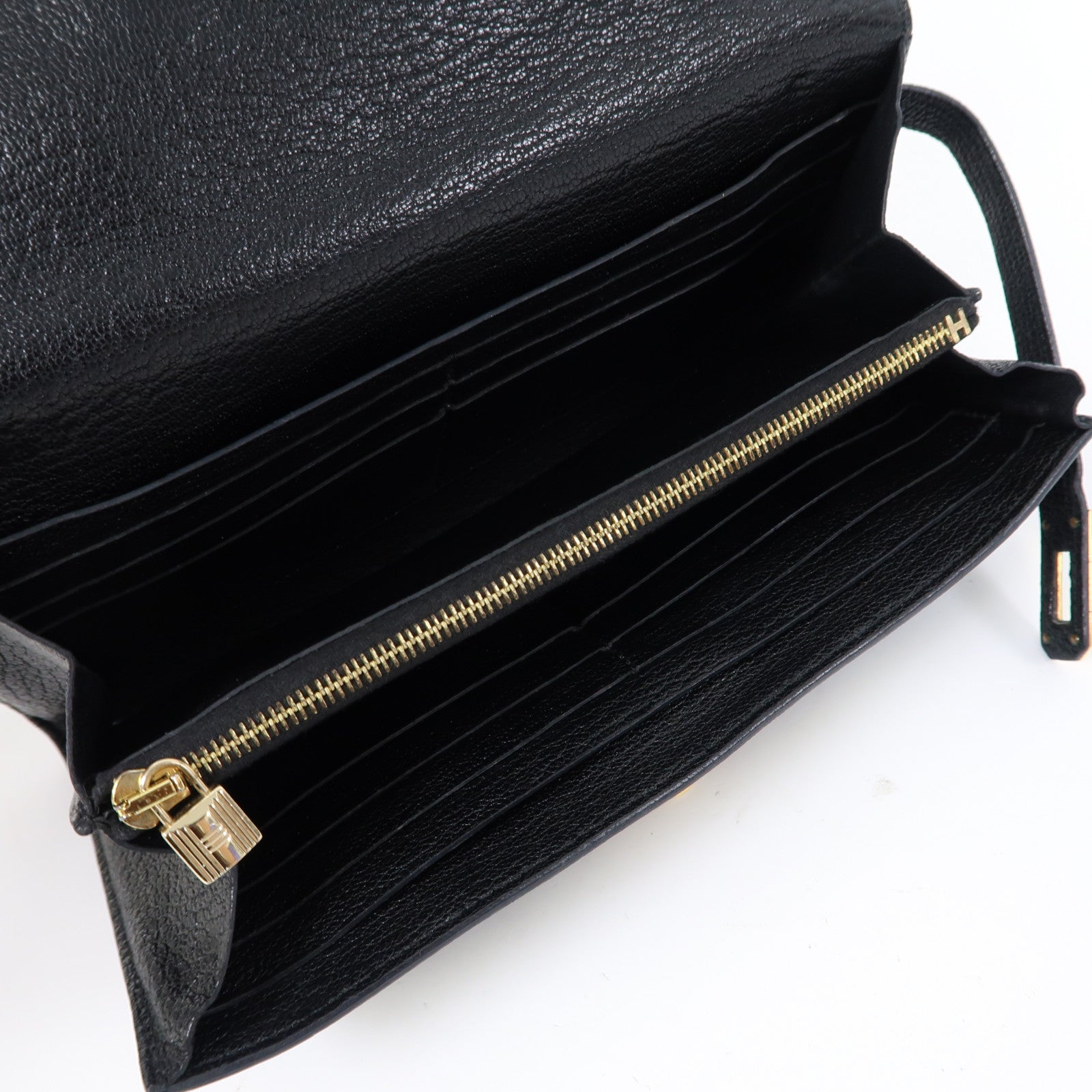HERMES Chevre皮革Kelly Long Wallet金長錢包黑色