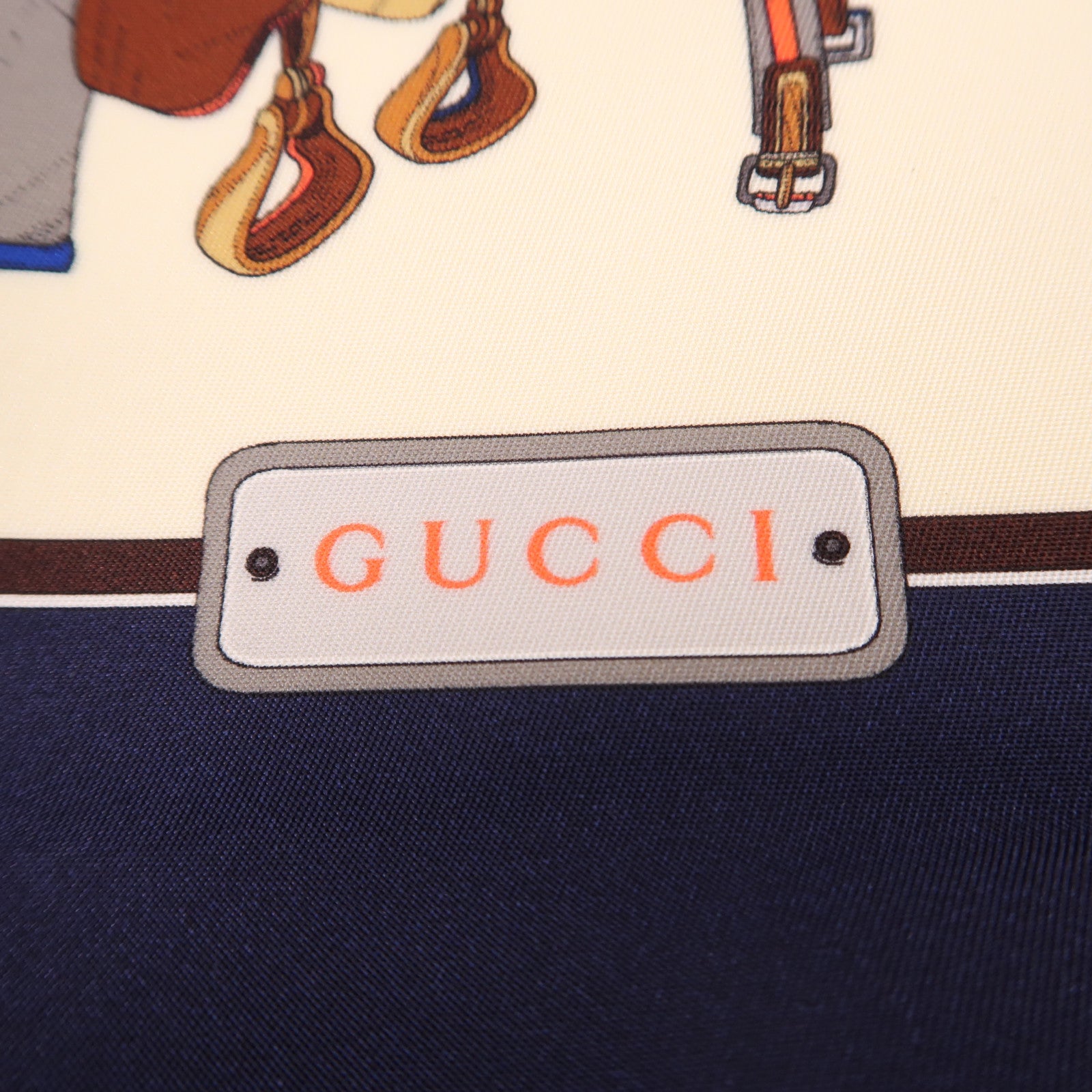 GUCCI SHW Tote Bag 387098 Nylon Navy Blue Beige