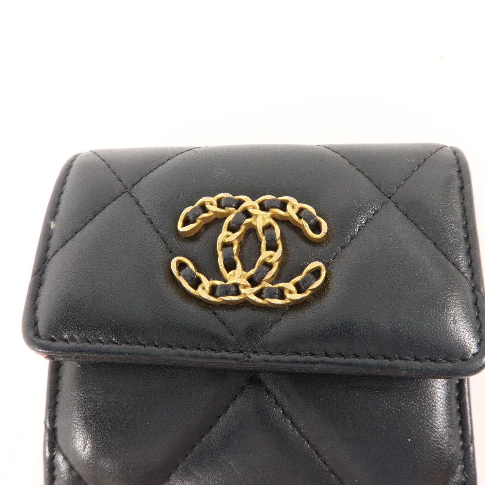 CHANEL 羊皮皮革Chanel 19 Small Wallet金扣錢包
