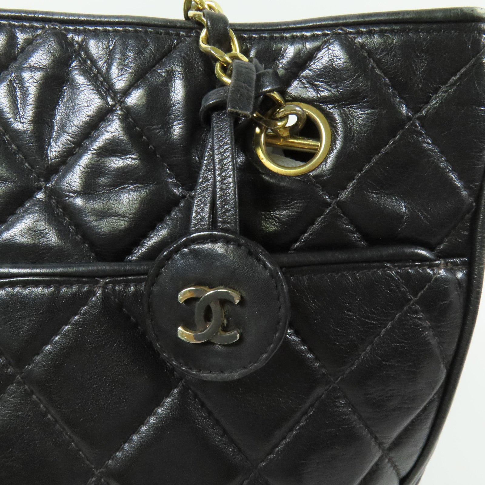 CHANEL 羊皮皮革Shoulder Bag金扣肩背袋