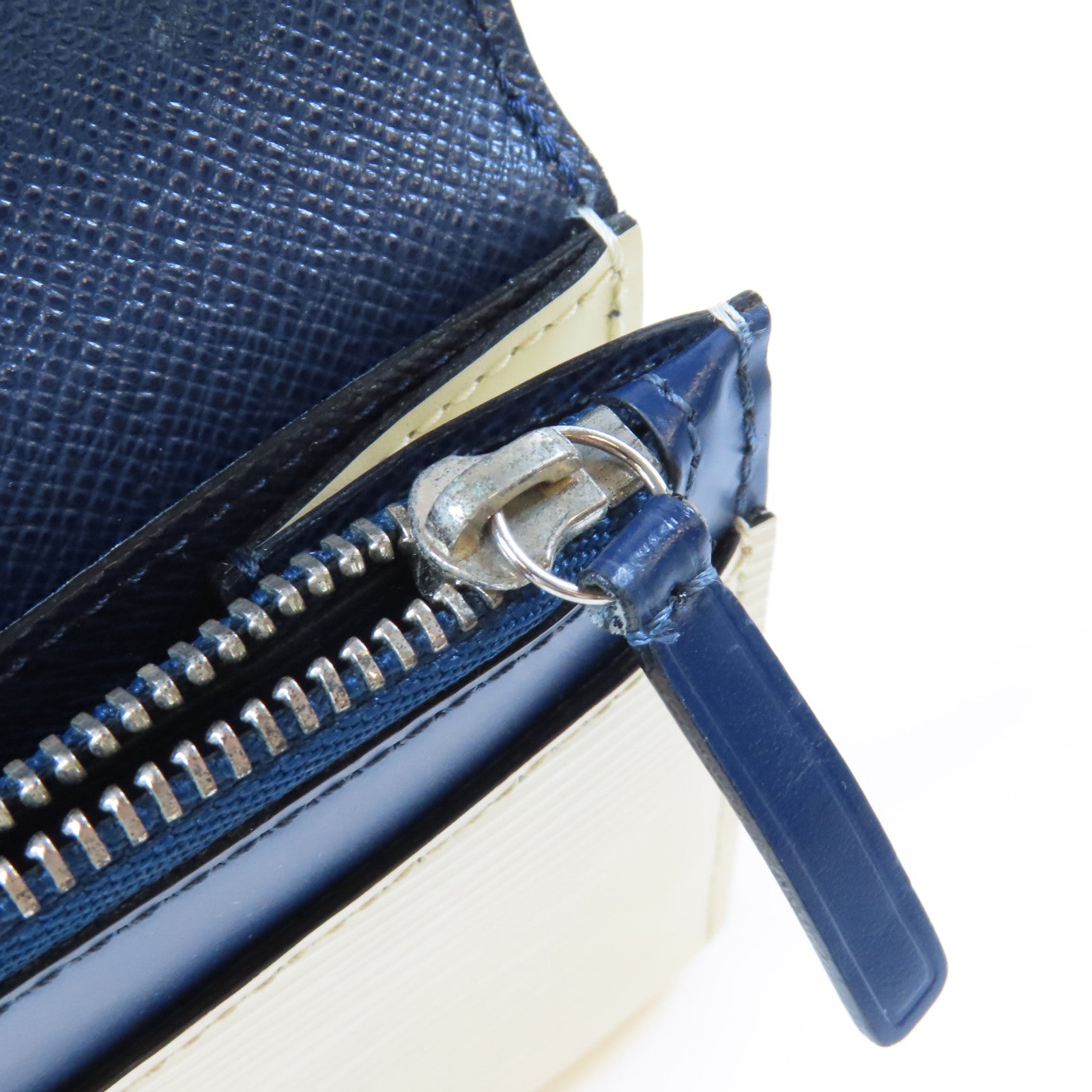 LOUIS VUITTON 【激減優惠】Epi Portefeuille Flore Wallet銀扣長錢包藍色/白色
