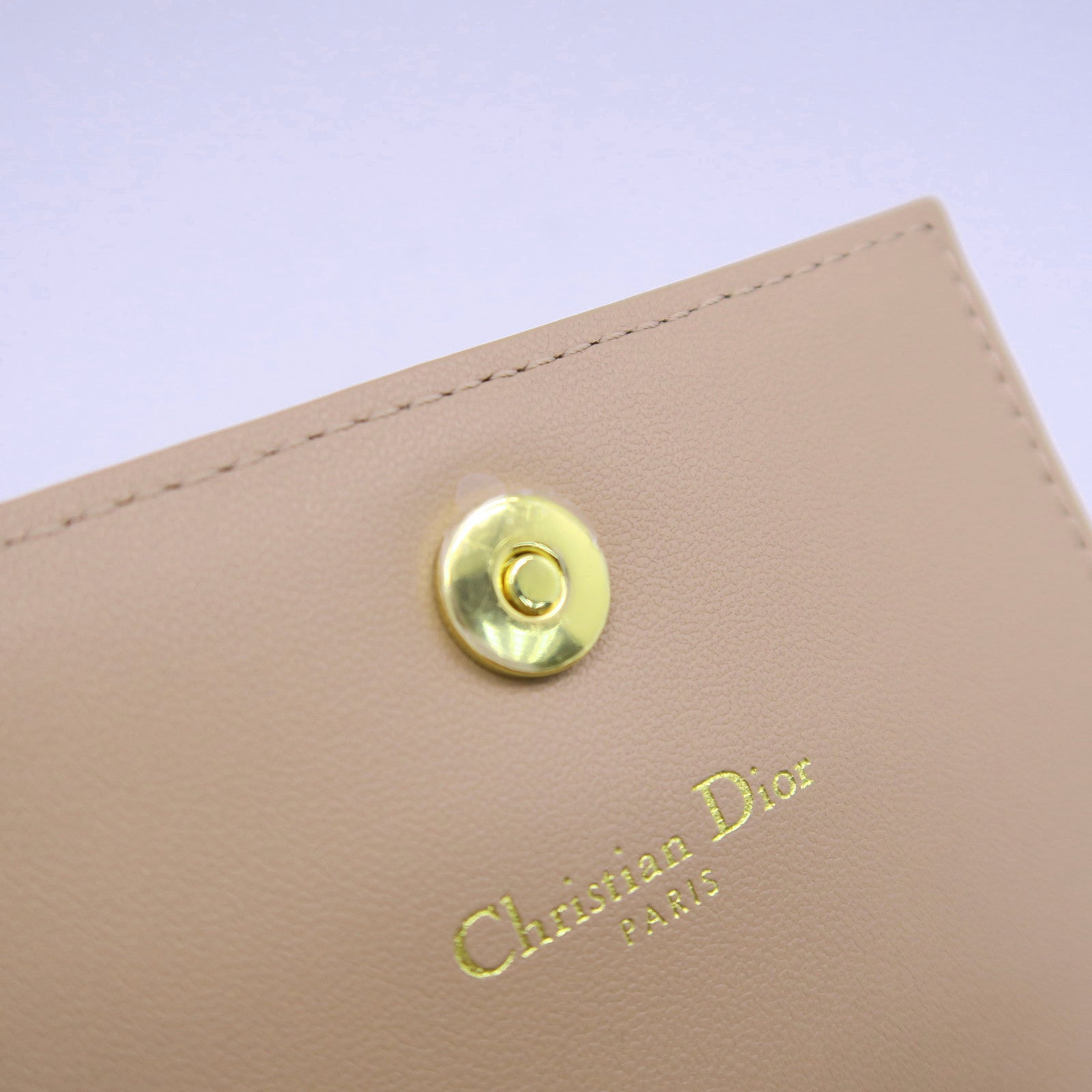 Dior 羊皮皮革Card Case金扣卡片套粉紅色