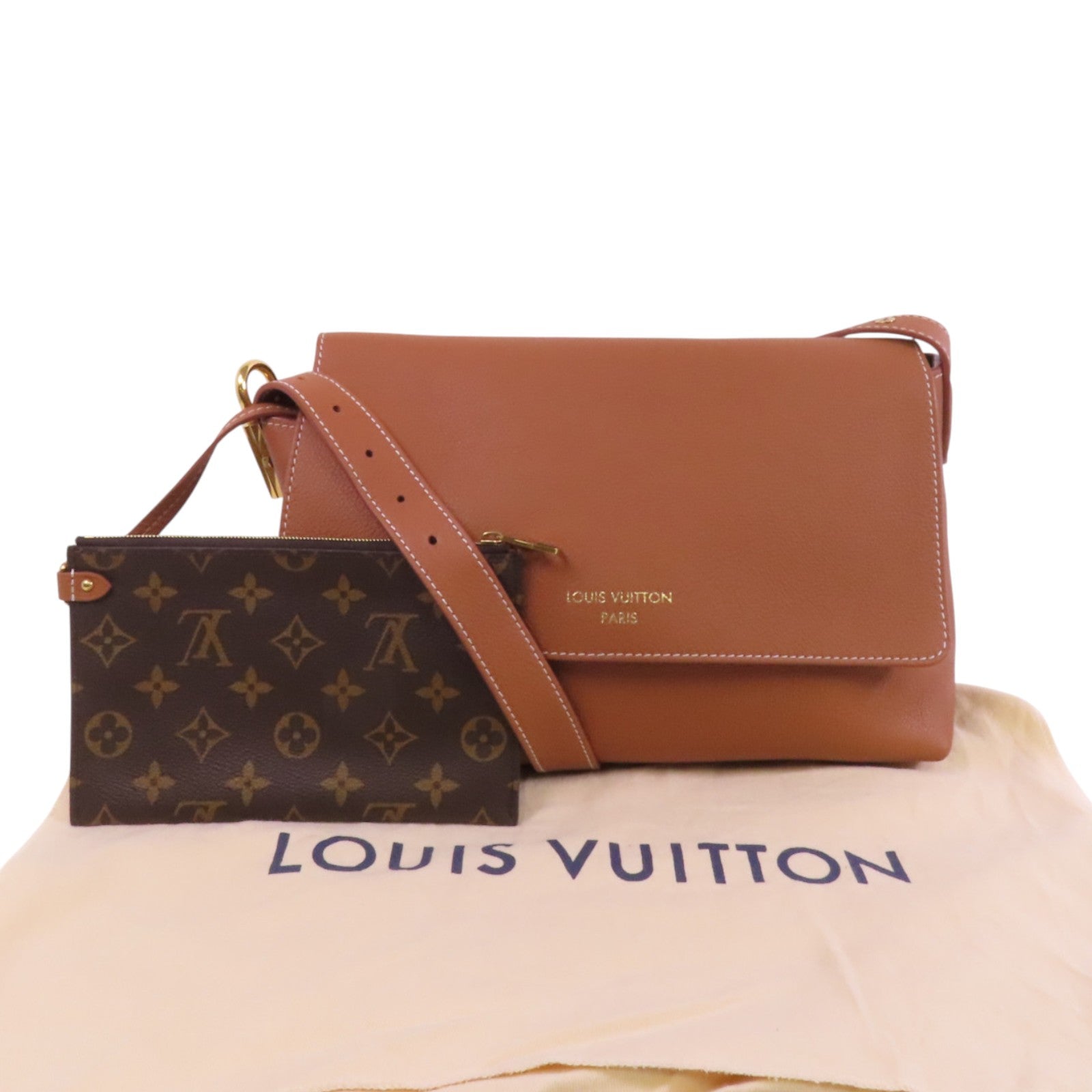 LOUIS VUITTON 【激減優惠】牛皮皮革Low Key Messenger金扣肩背袋