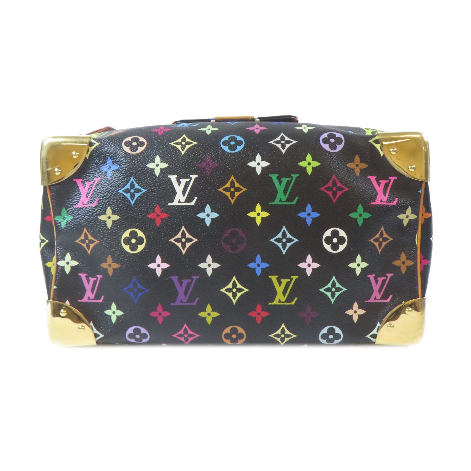 LOUIS VUITTON Monogram Multicolore Speedy 30金扣手挽袋黑色