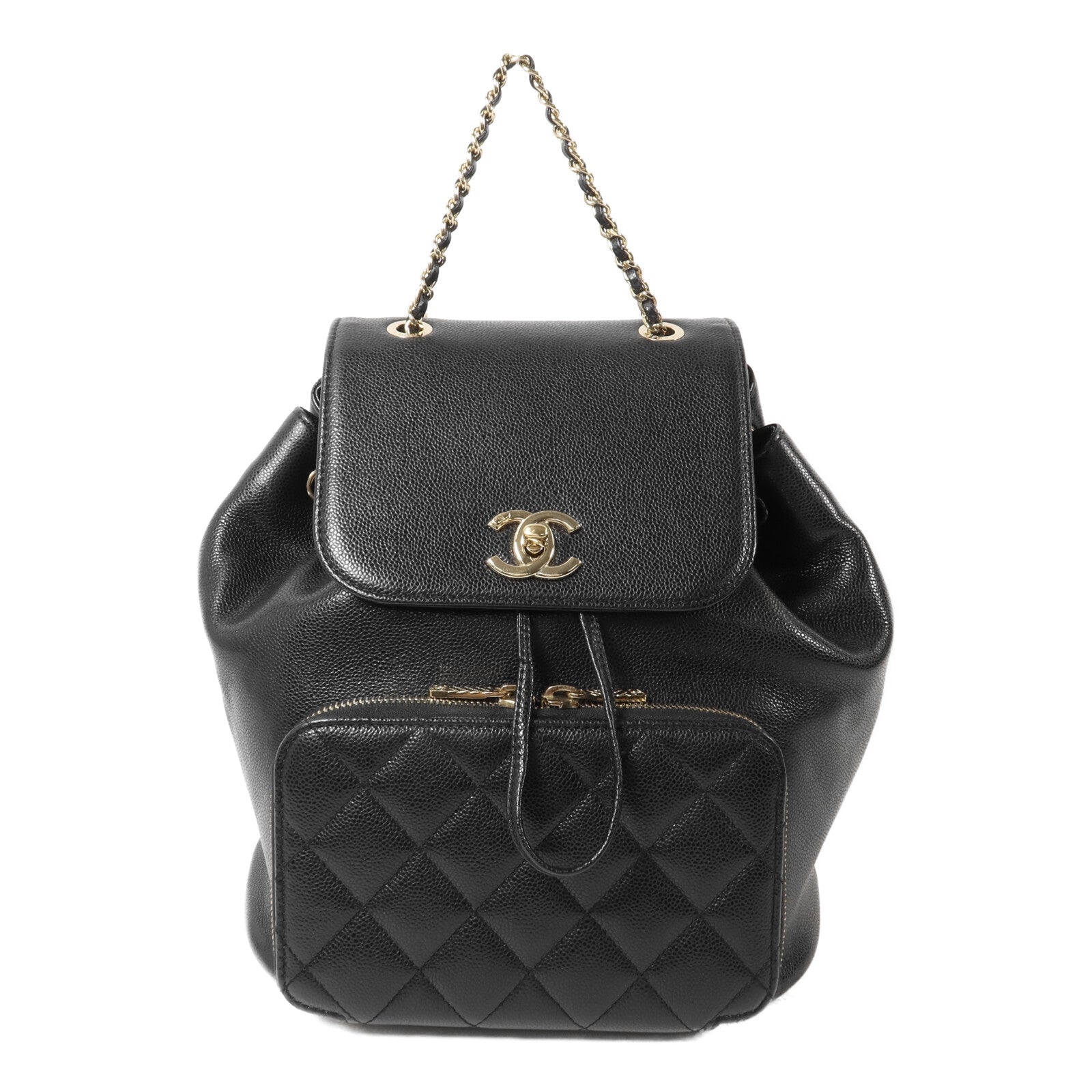 CHANEL 牛皮皮革Affinity Backpack鏈帶背包