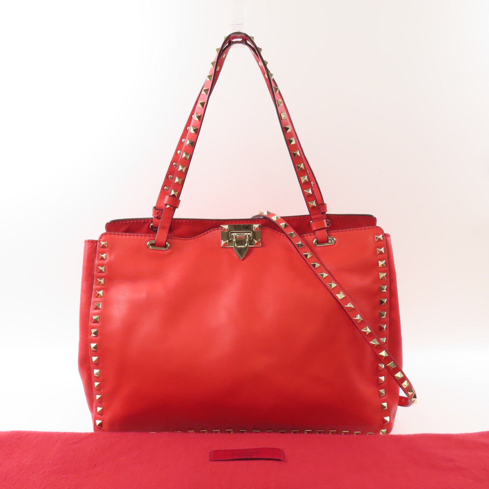Valentino 牛皮皮革2way Shoulder Bag金扣手挽肩背兩用袋