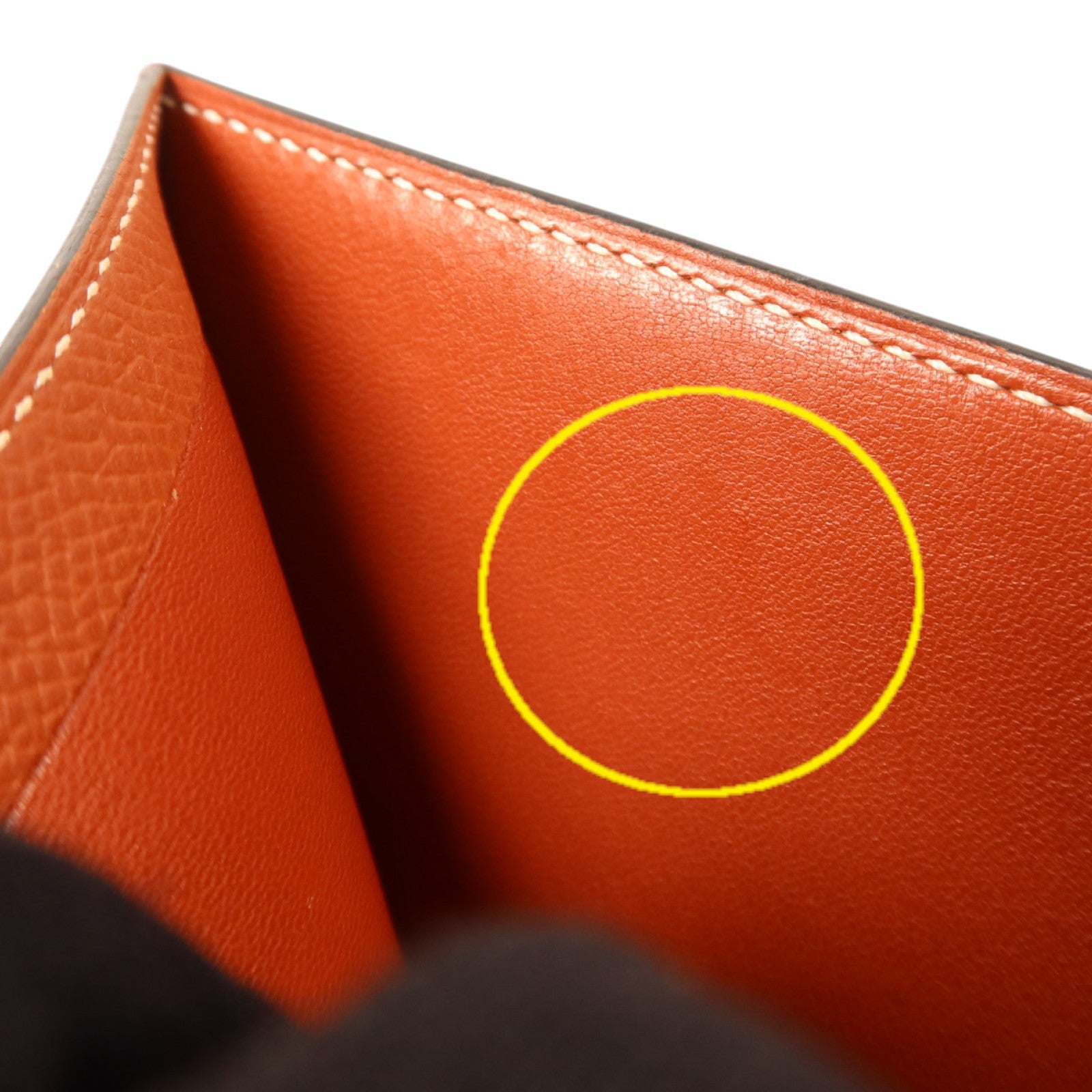 HERMES Epsom皮革Bearn Compact Wallet銀扣錢包Rouge/Rouge Mayen