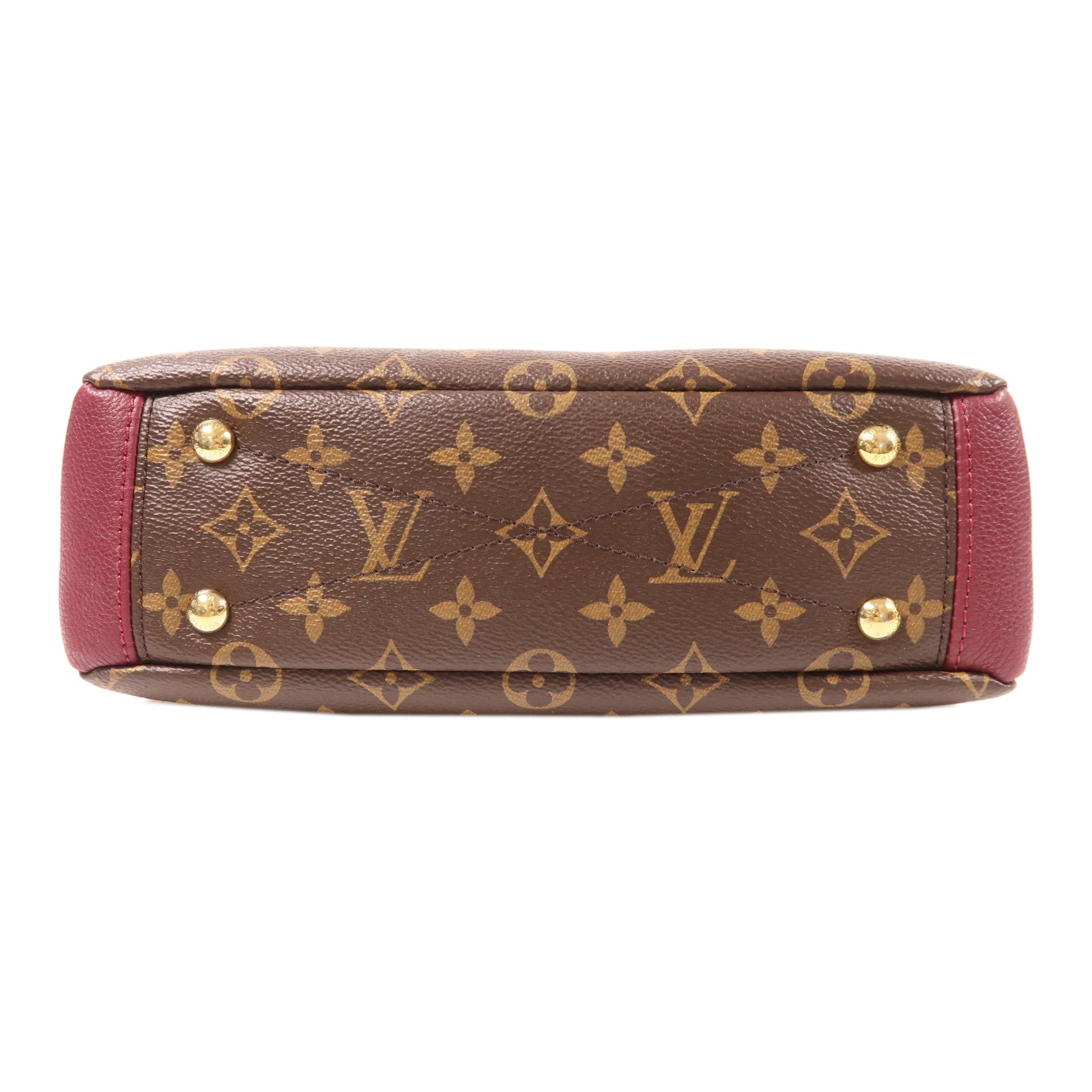 LOUIS VUITTON Monogram Pallas BB金扣手挽肩背兩用袋棕色/紫色