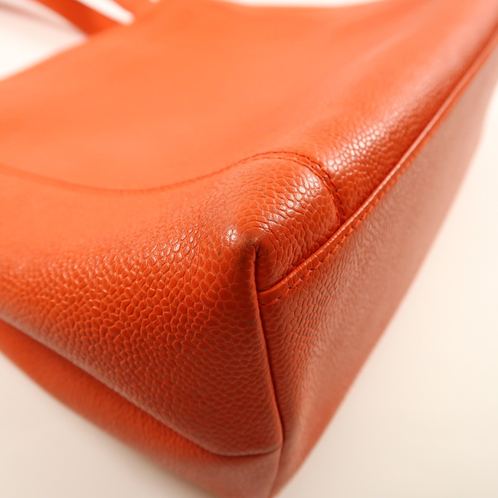 CHANEL (PRICE DOWN) CC GHW Shoulder Bag Calfskin Leather Orange