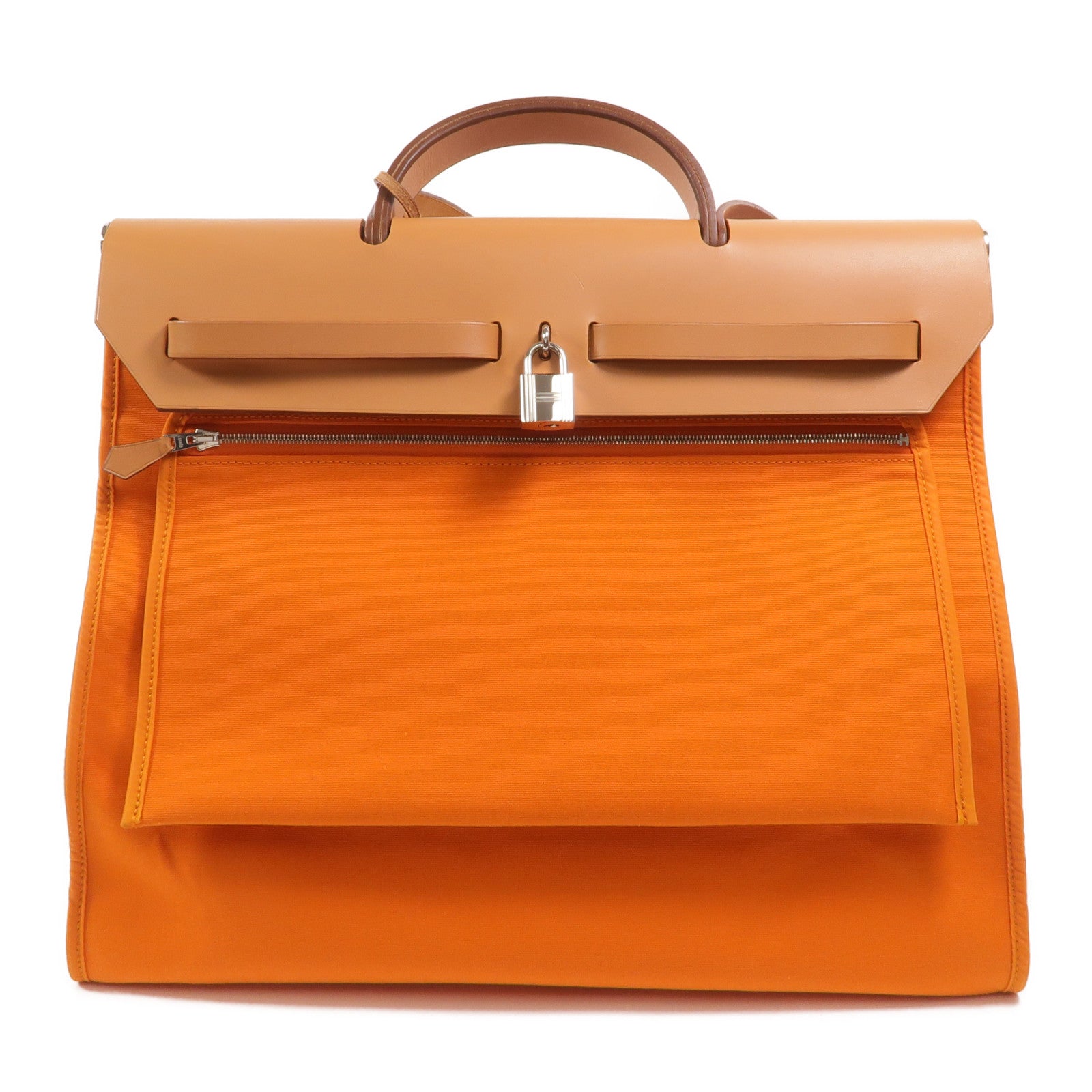 HERMES 帆布Herbag GM手挽肩背兩用袋Orange