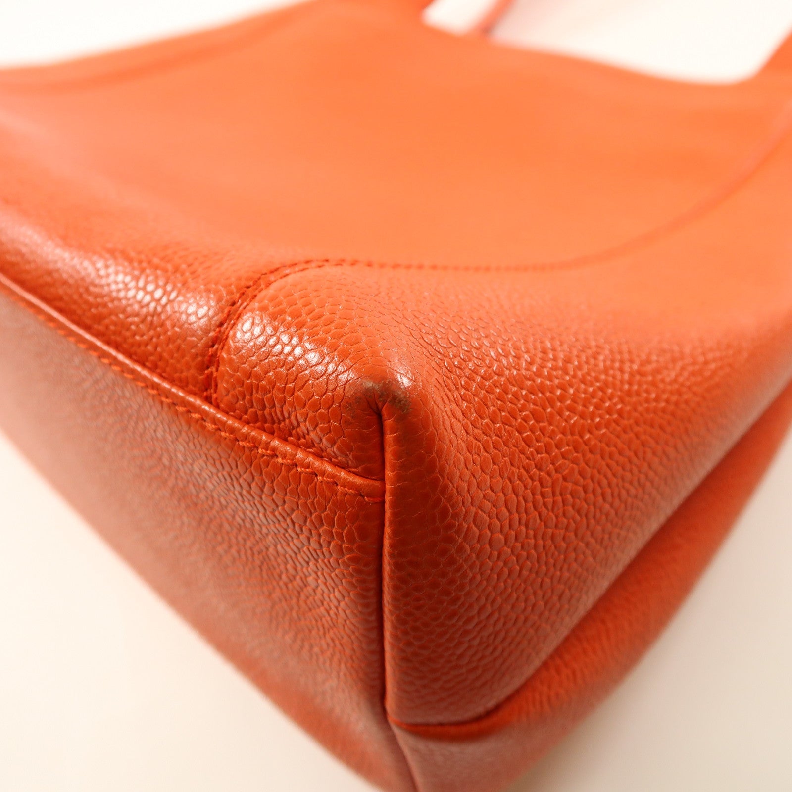 CHANEL (PRICE DOWN) CC GHW Shoulder Bag Calfskin Leather Orange