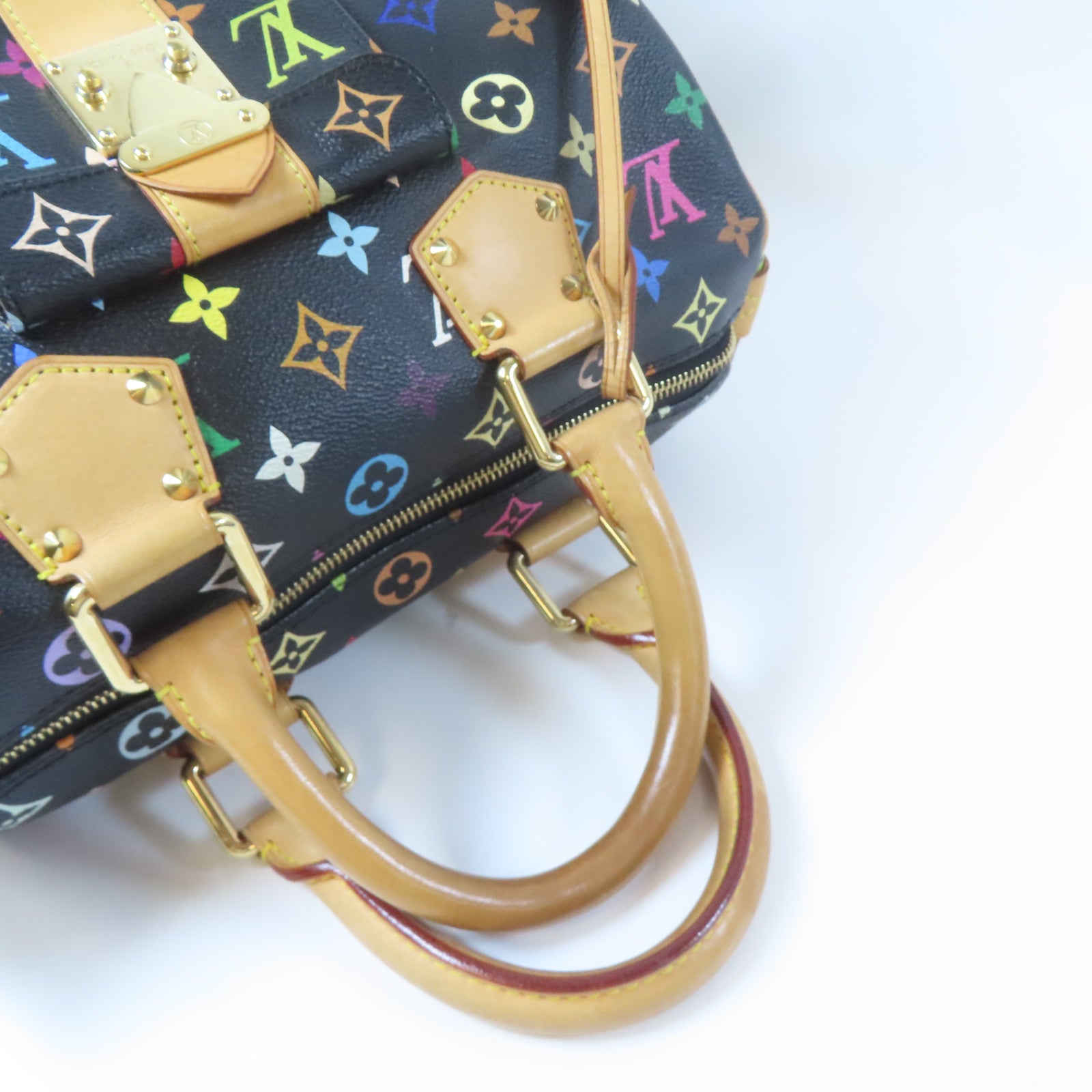 LOUIS VUITTON Monogram Multicolore Speedy 30金扣手挽袋黑色