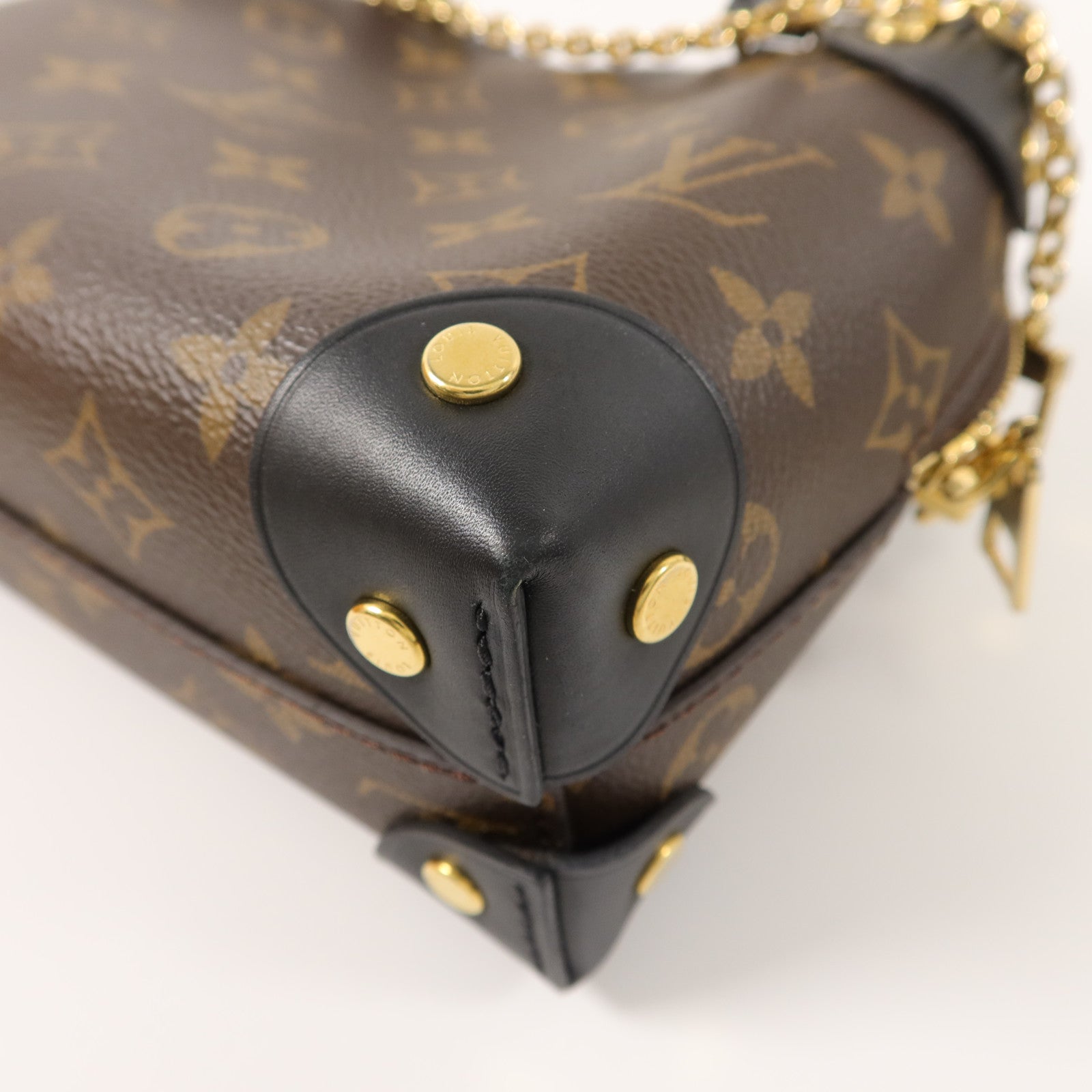 LOUIS VUITTON Monogram Petite Malle Souple金扣手挽肩背兩用袋棕色
