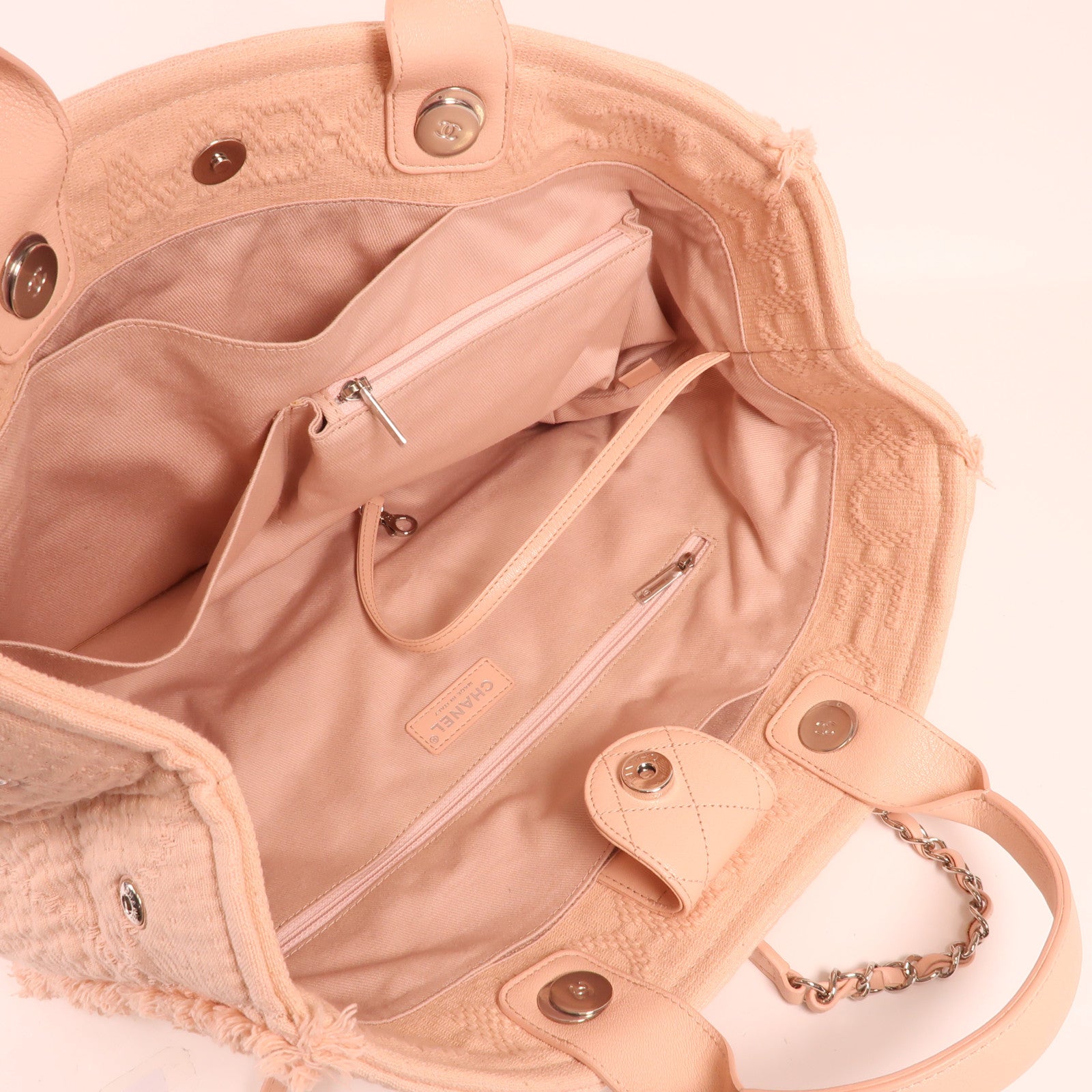 CHANEL 帆布2way Shoulderbag銀扣手挽肩背兩用袋