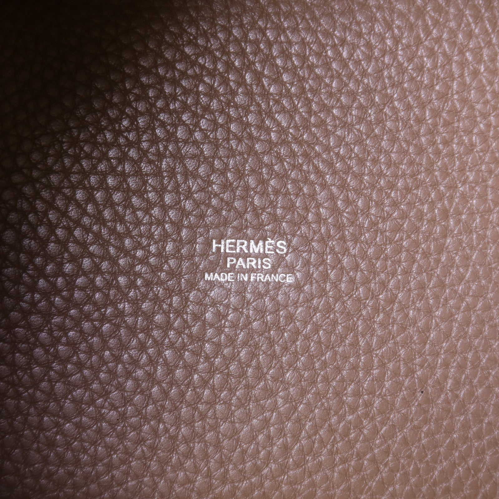 HERMES Clemence皮革Picotin PM銀扣手挽袋Etoupe