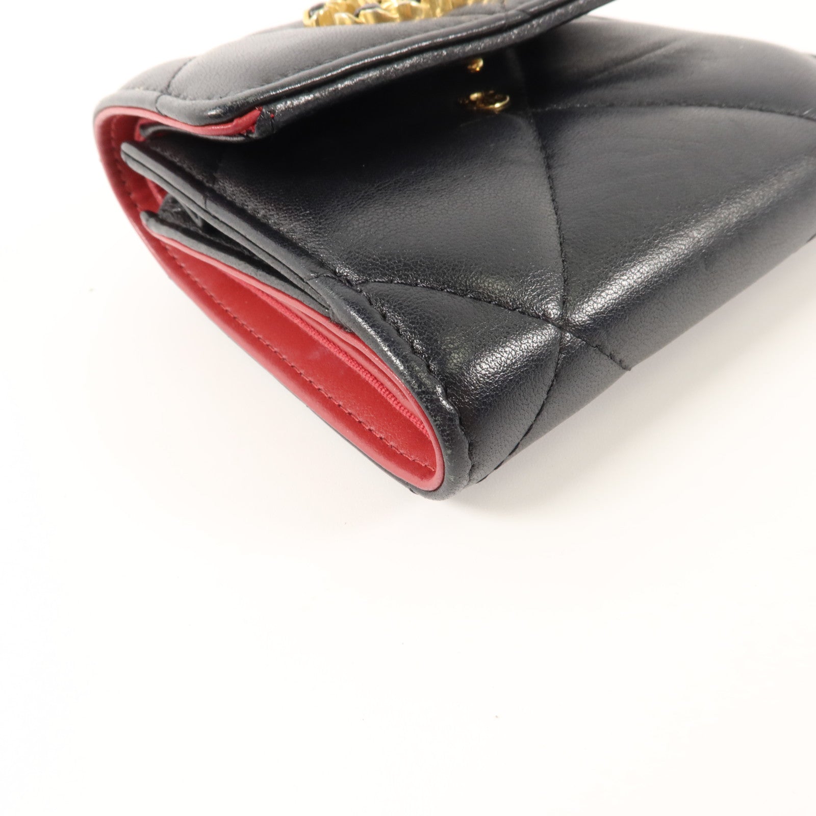 CHANEL 羊皮皮革Chanel 19 Small Wallet金扣錢包