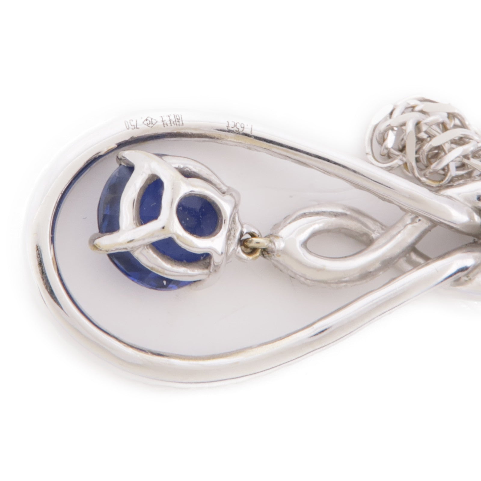 JEWELRY Sapphire Diamond Necklace 18K White Gold