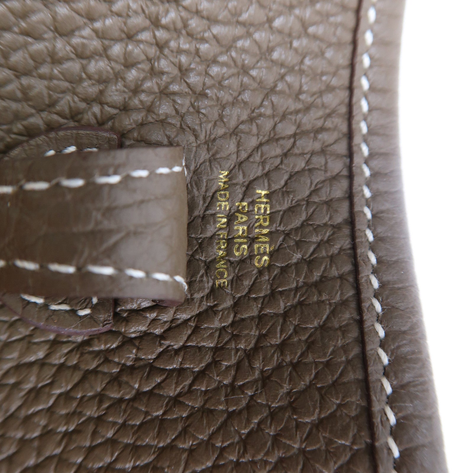 HERMES Clemence皮革Evelyne TPM金扣肩背袋Etoupe/大象灰