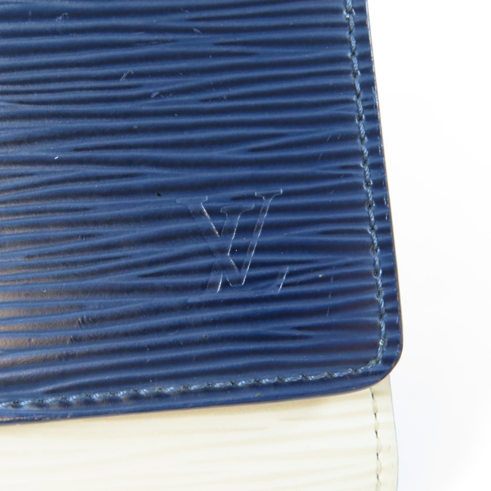 LOUIS VUITTON 【激減優惠】Epi Portefeuille Flore Wallet銀扣長錢包藍色/白色