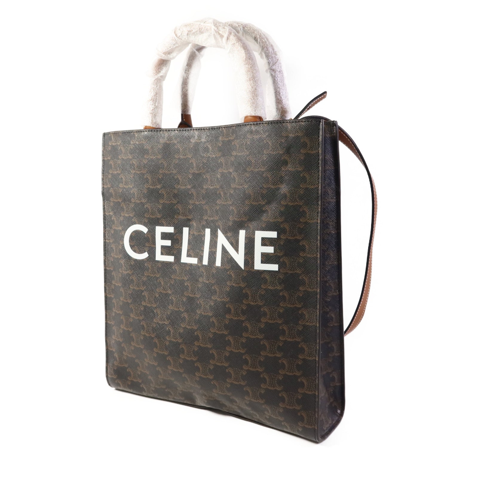 CELINE 塗層帆布Triomphe Cabas Tote Bag金扣手挽肩背兩用袋