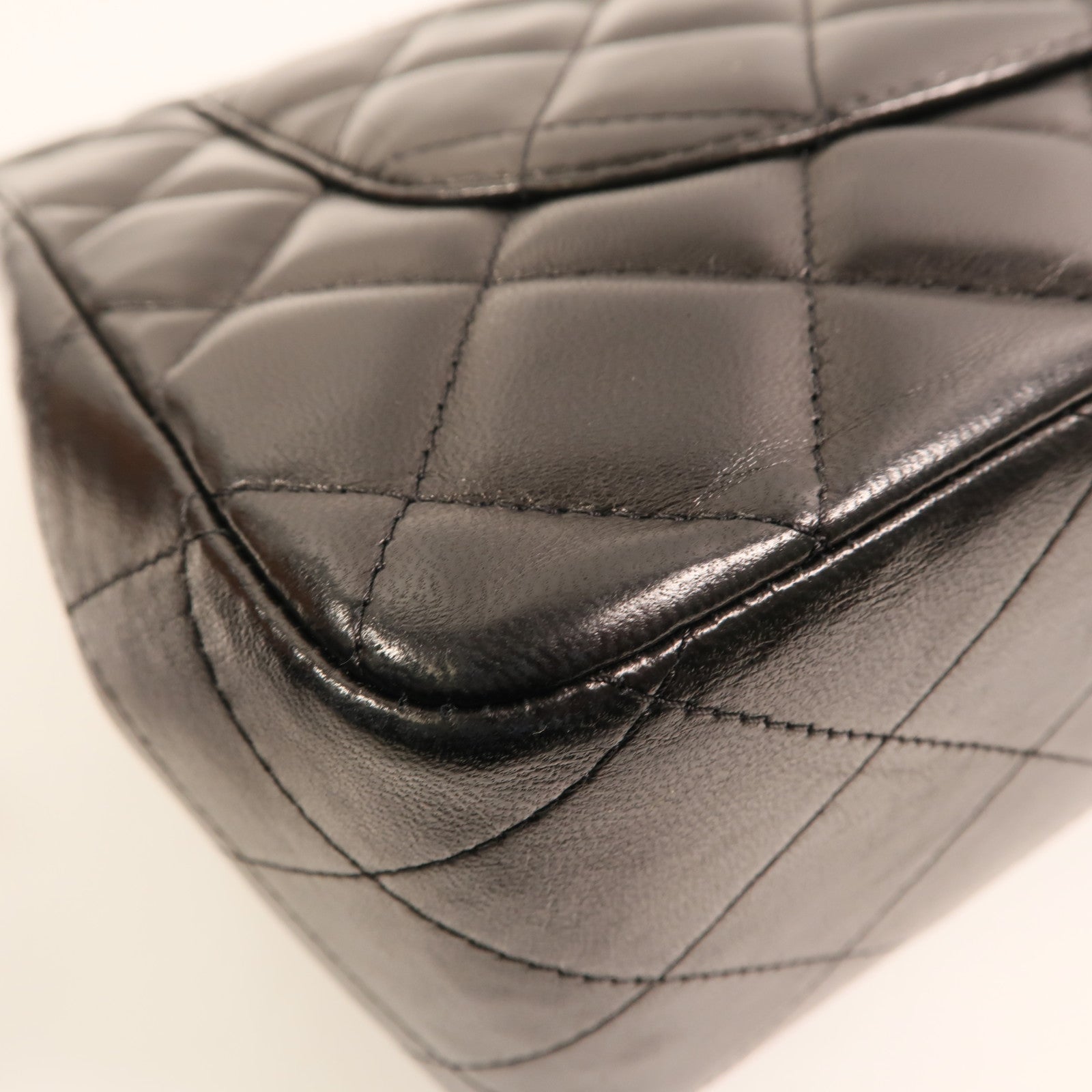 CHANEL 羊皮皮革Large Classic銀扣鏈帶肩背袋