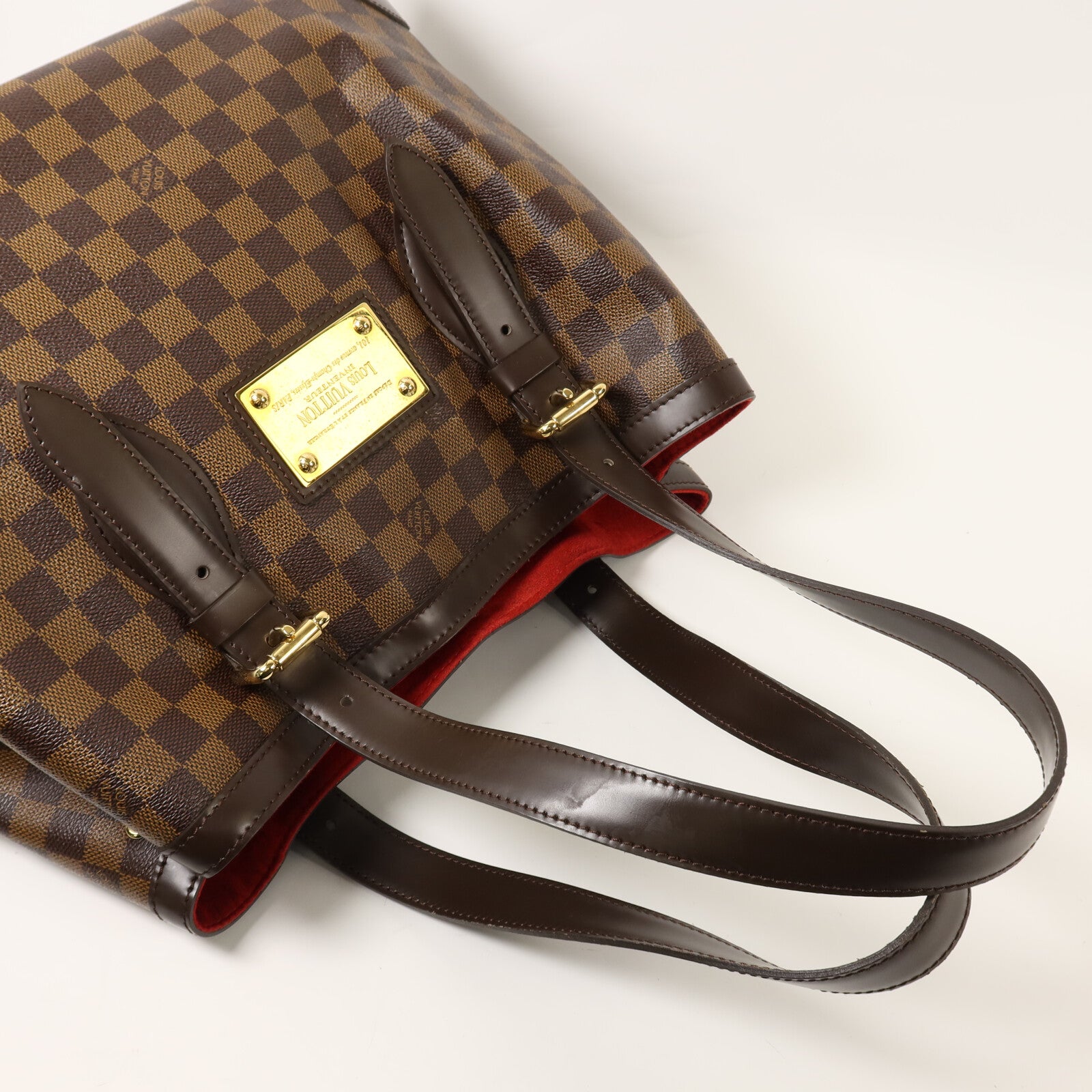 LOUIS VUITTON Damier Hampstead MM金扣手挽袋