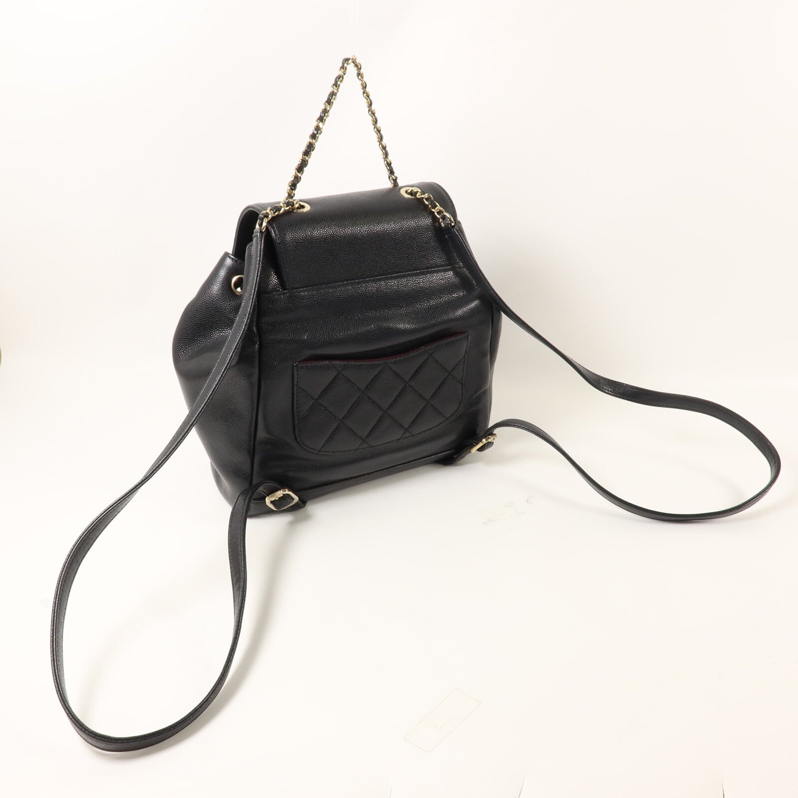 CHANEL 牛皮皮革Affinity Backpack鏈帶背包