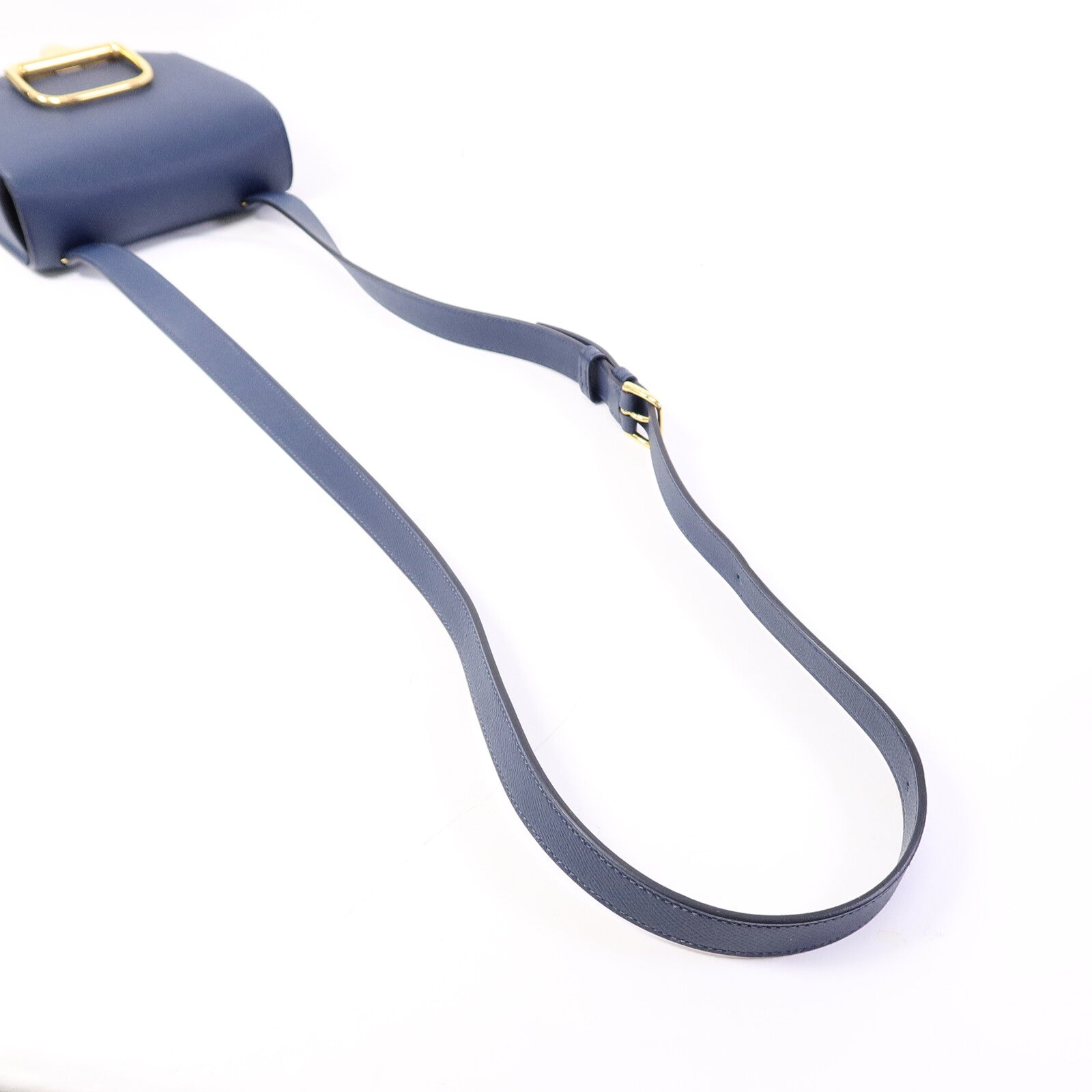 HERMES Epsom皮革Della Cavalleria Mini肩背袋Bleu Indigo