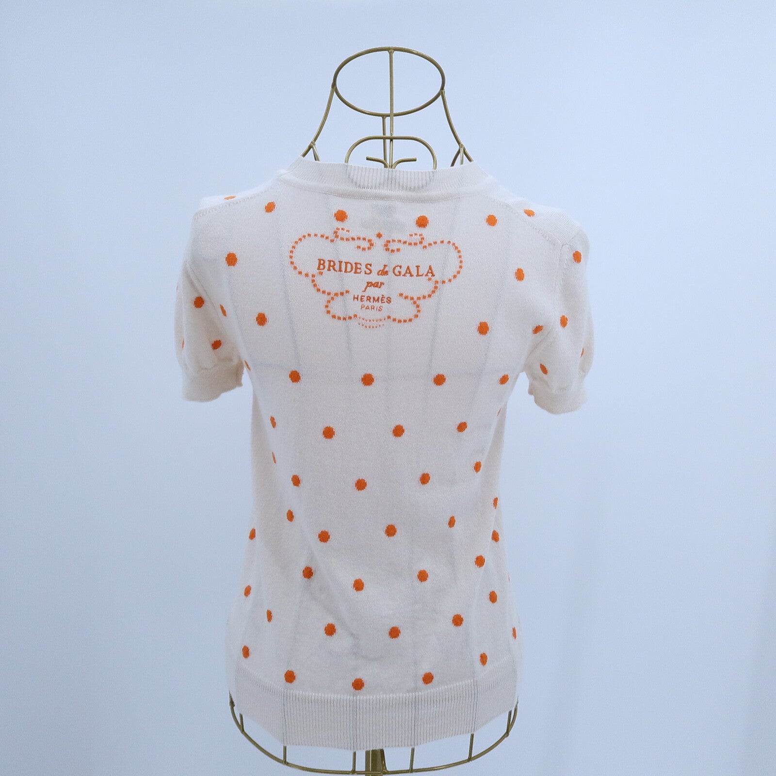HERMES Cashmere/Cotton Brides De Gala Knit Top針織