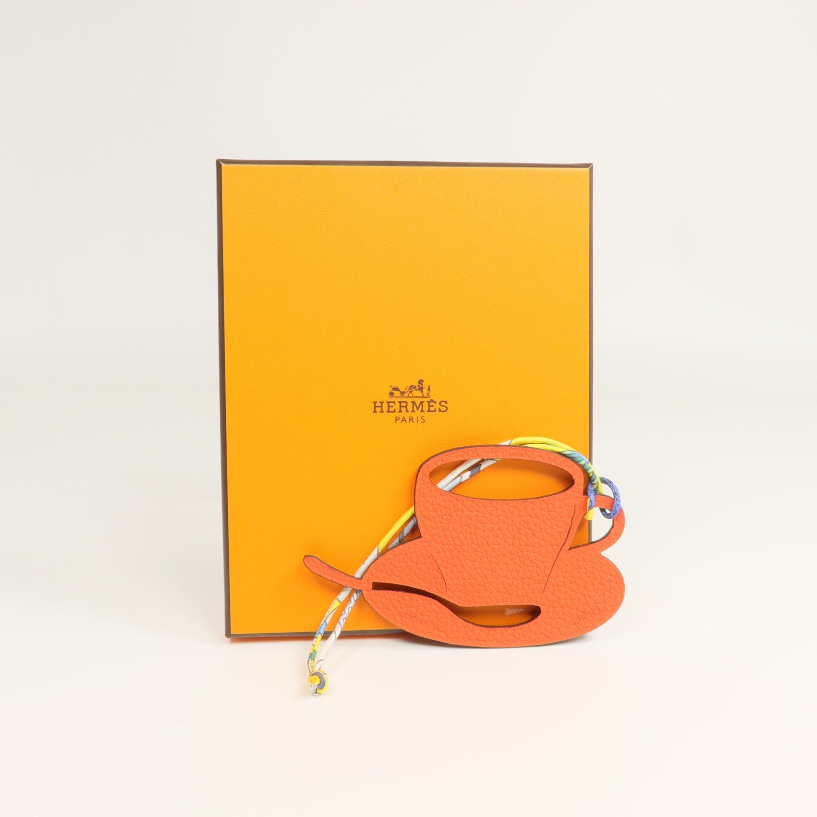 HERMES Clemence皮革Petit H Charm掛飾Capucine