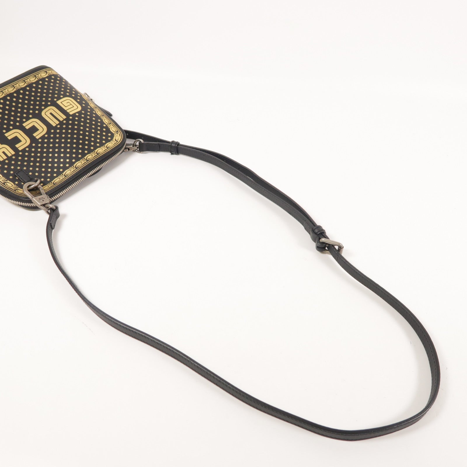 GUCCI GG Sega Mini Shoulder Bag Calfskin Leather Gold/Black