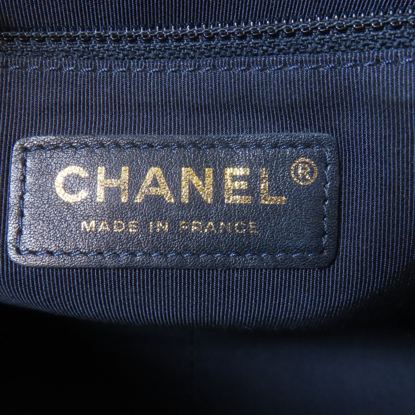 CHANEL 【激減優惠】菱格牛皮皮革Chain Shoulder Bag金扣肩背袋深藍色