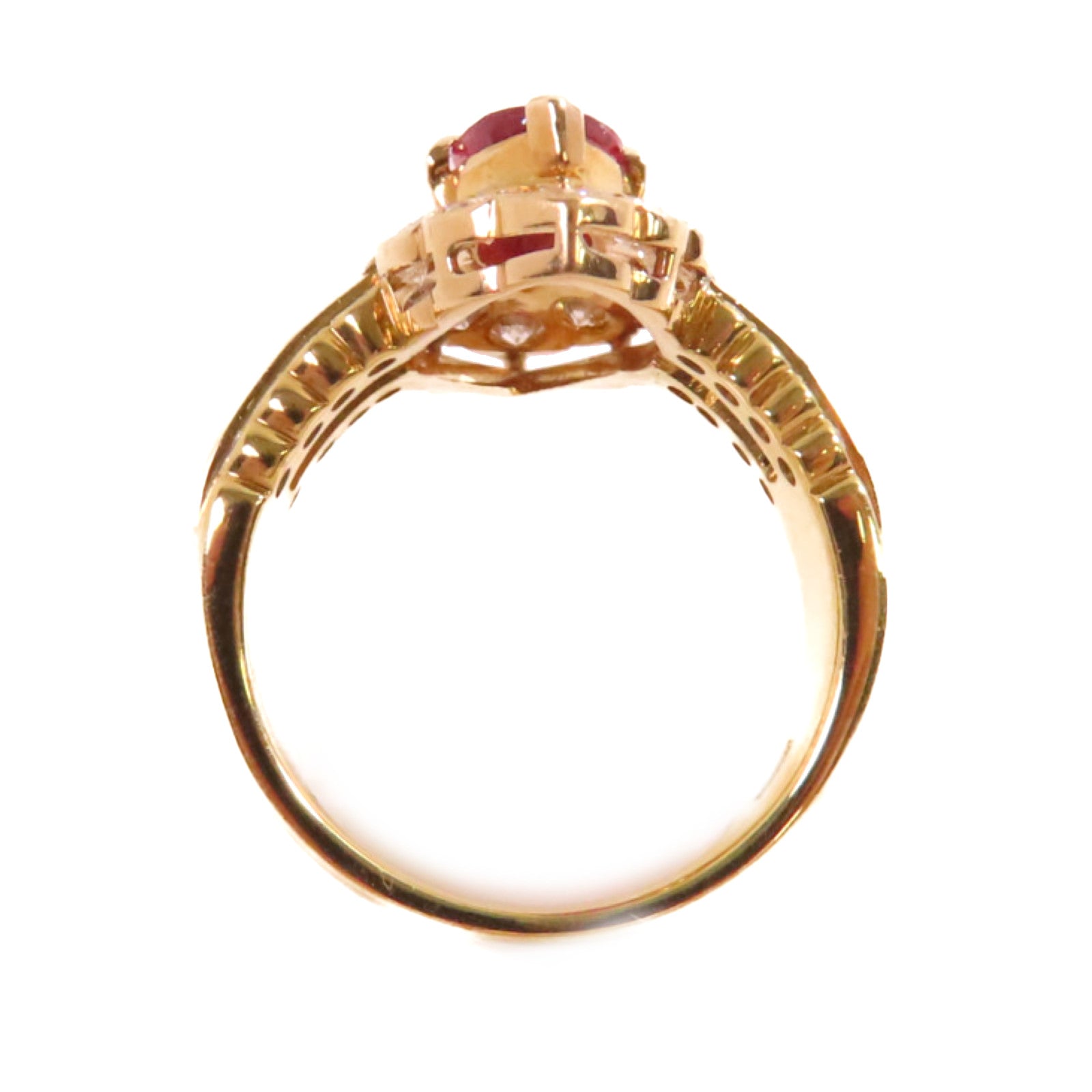 JEWELRY 【激減優惠】18K黃金/1.06ct紅寶石/1.09ct鑚石Ruby Diamond Ring戒指US#5.75