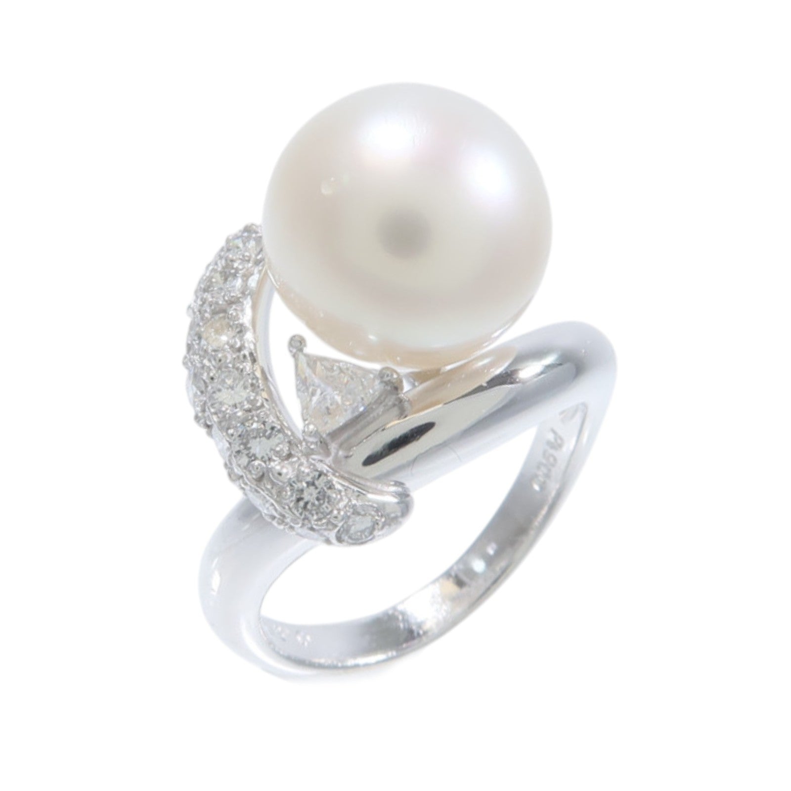 JEWELRY PT900鉑金Pearl Diamond Ring珍珠/鑽石戒指