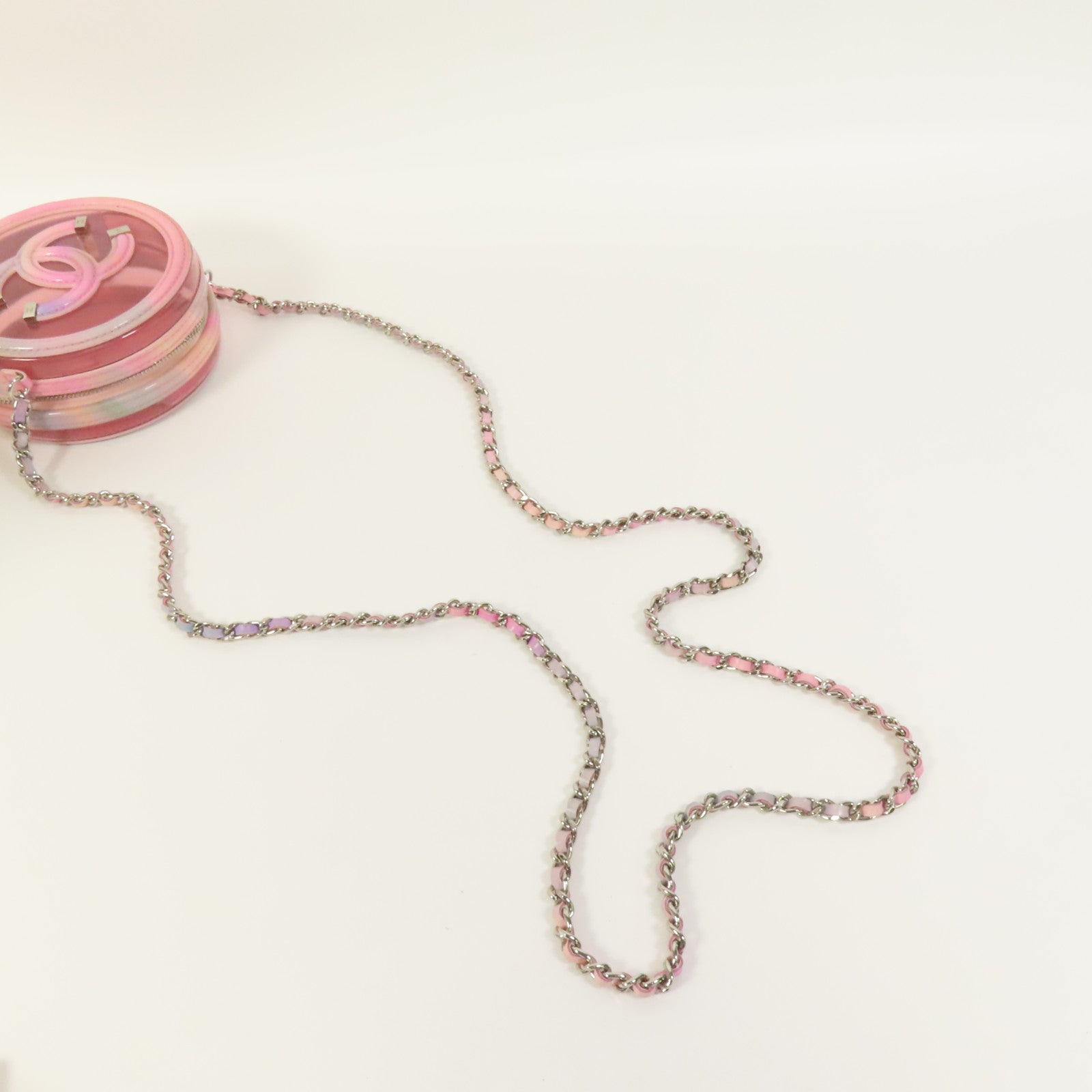 CHANEL PVC Chain Shoulder Bag銀扣肩背袋