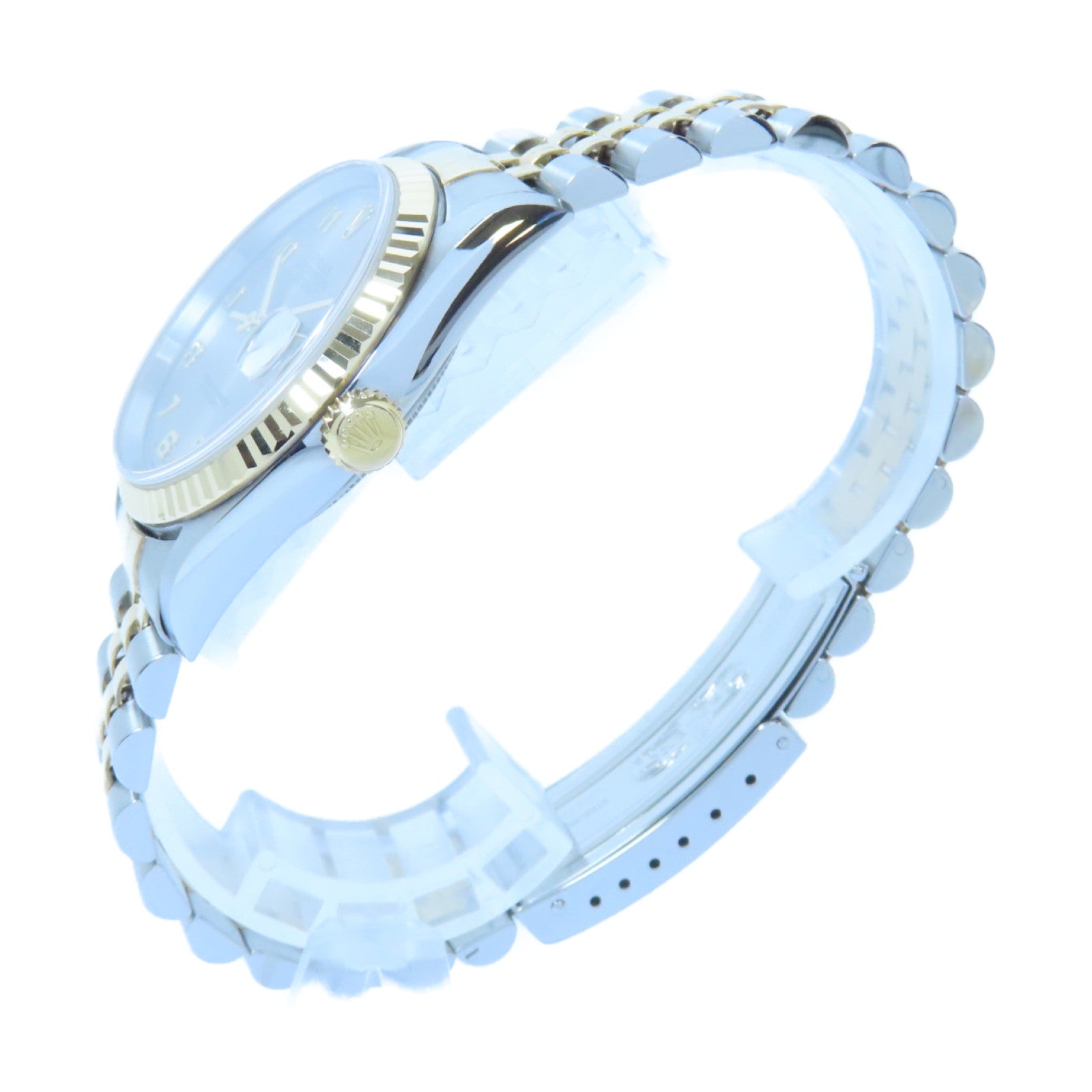 ROLEX Datejust 18K黃金/不鏽鋼手錶自動機芯銀色