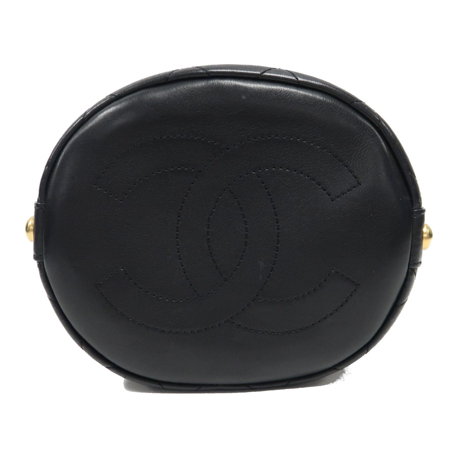 CHANEL 菱格牛皮皮革/花呢2 Way Shoulder金扣手挽肩背兩用袋黑色