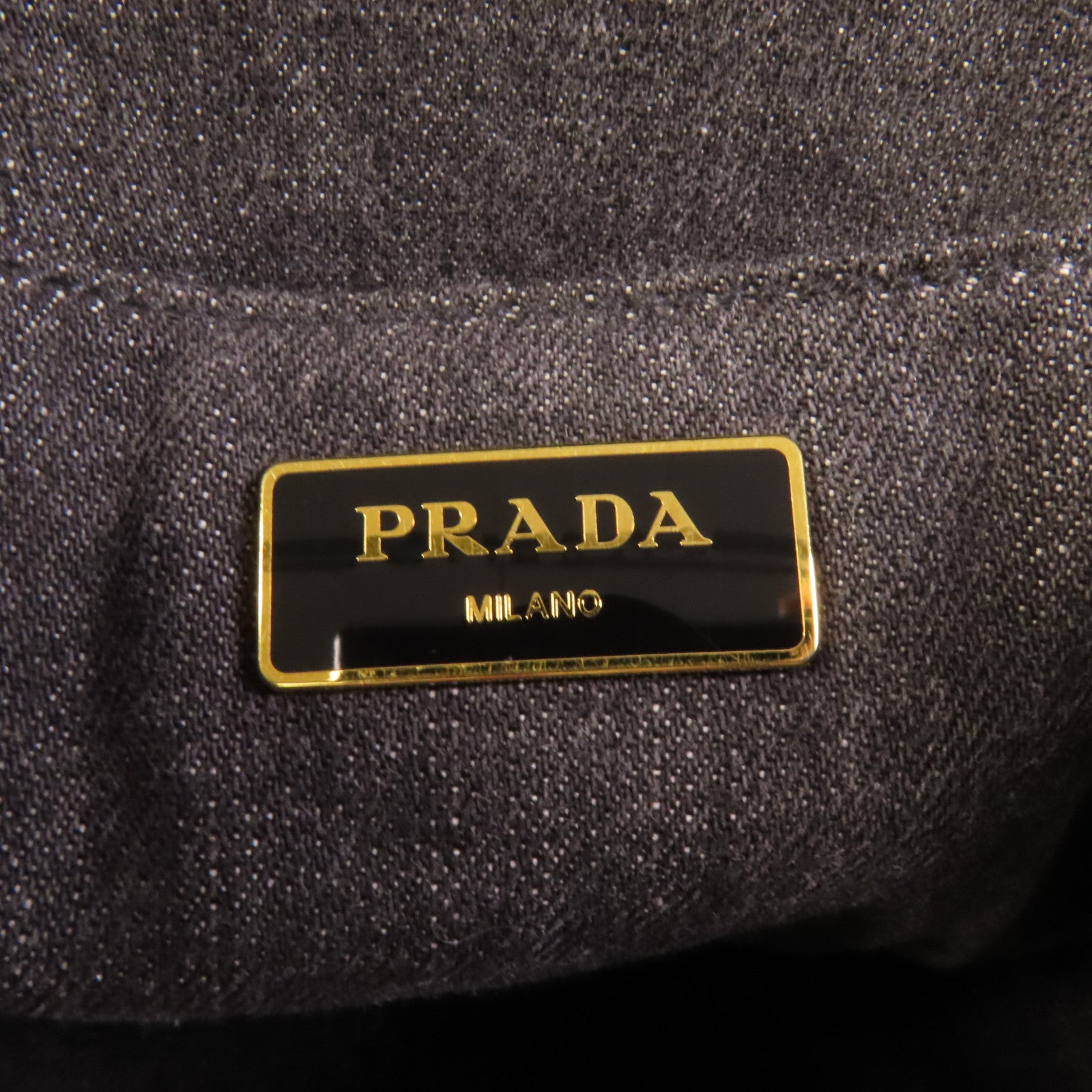 PRADA Denim Canapa金扣手挽肩背兩用袋