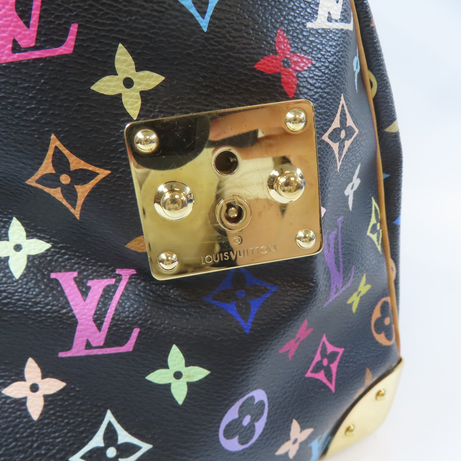 LOUIS VUITTON Monogram Multicolore Speedy 30金扣手挽袋黑色
