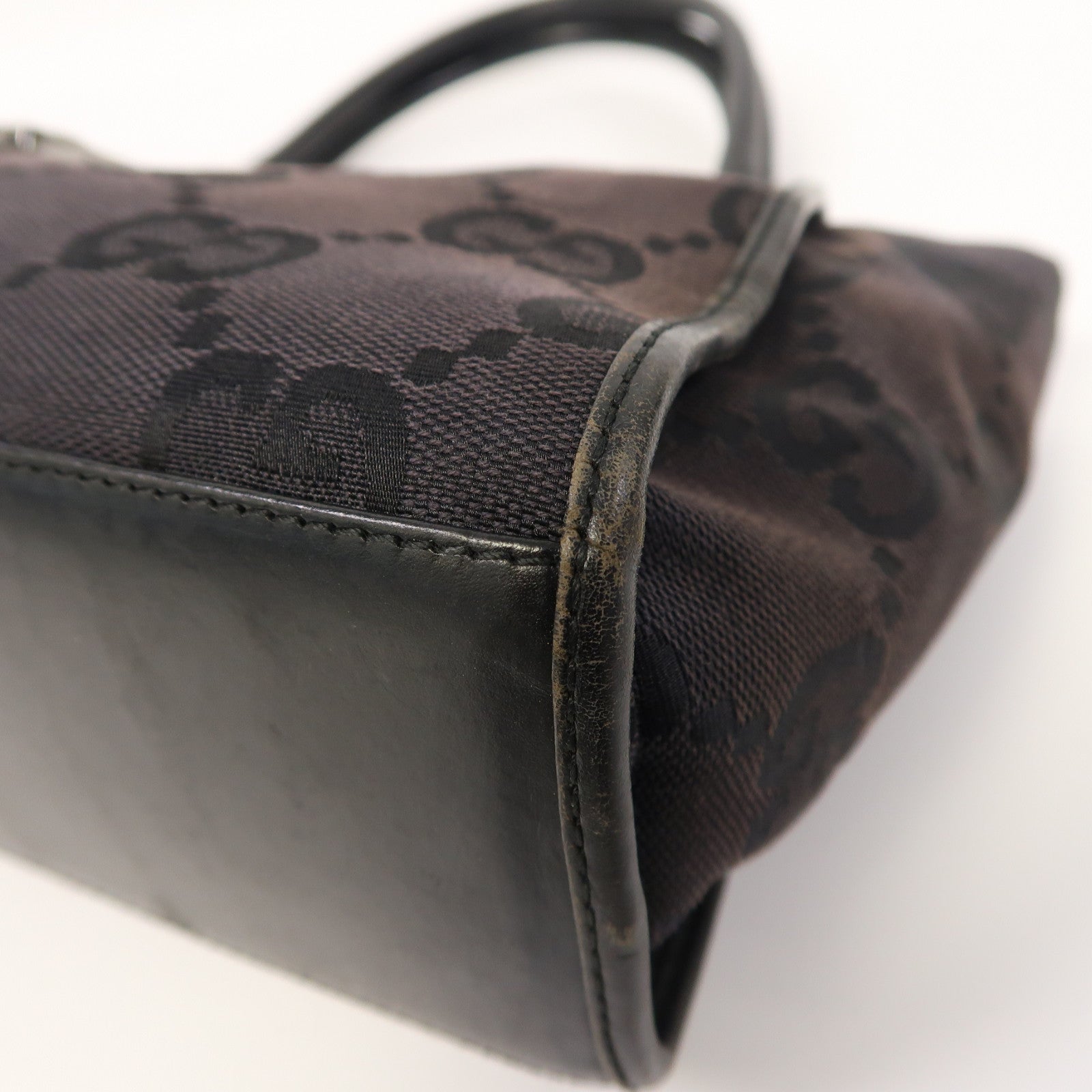 GUCCI 【激減優惠】帆布Jackie銀扣肩背袋黑色