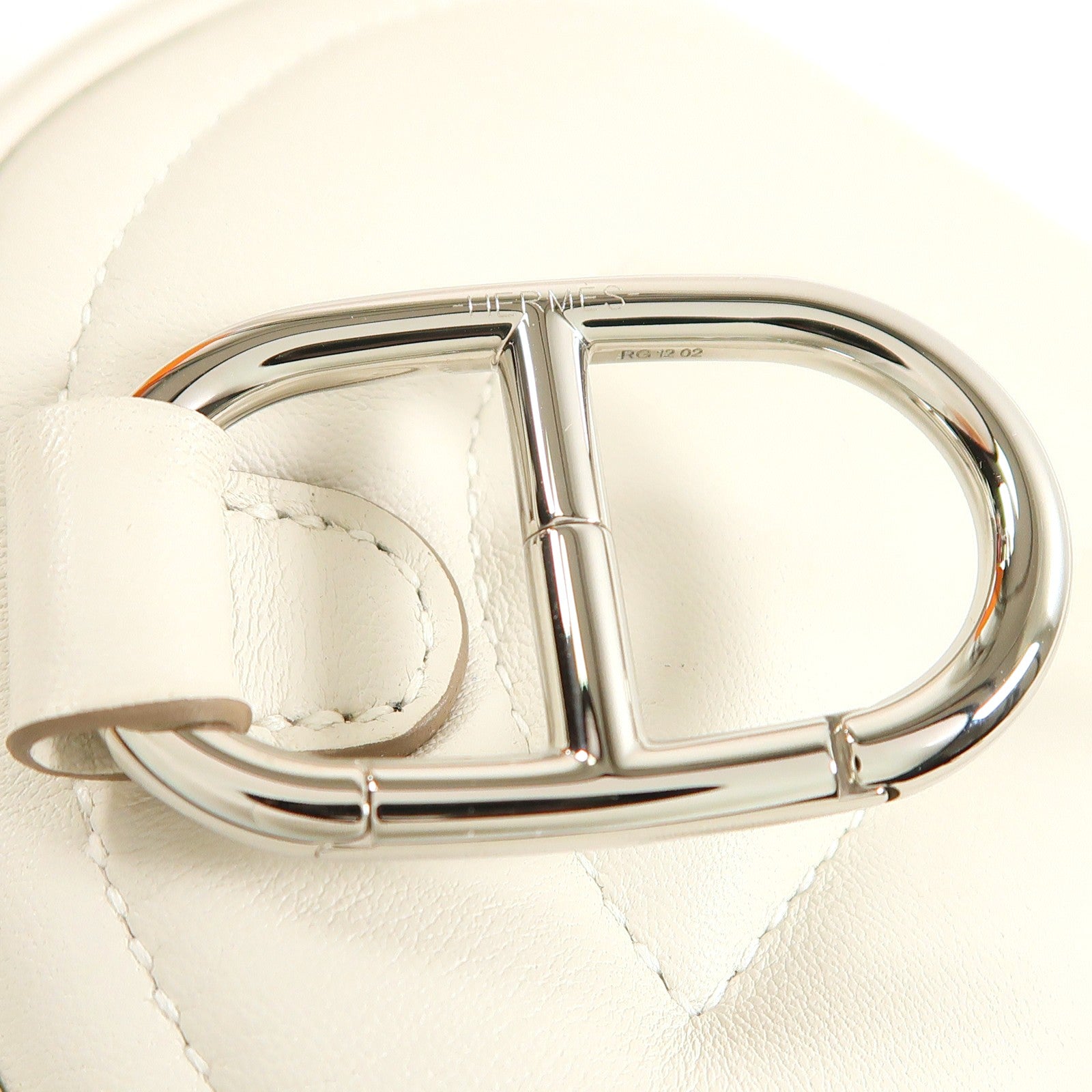 HERMES PHW In The Loop Belt Bag Swift Leather Gris Pale/White