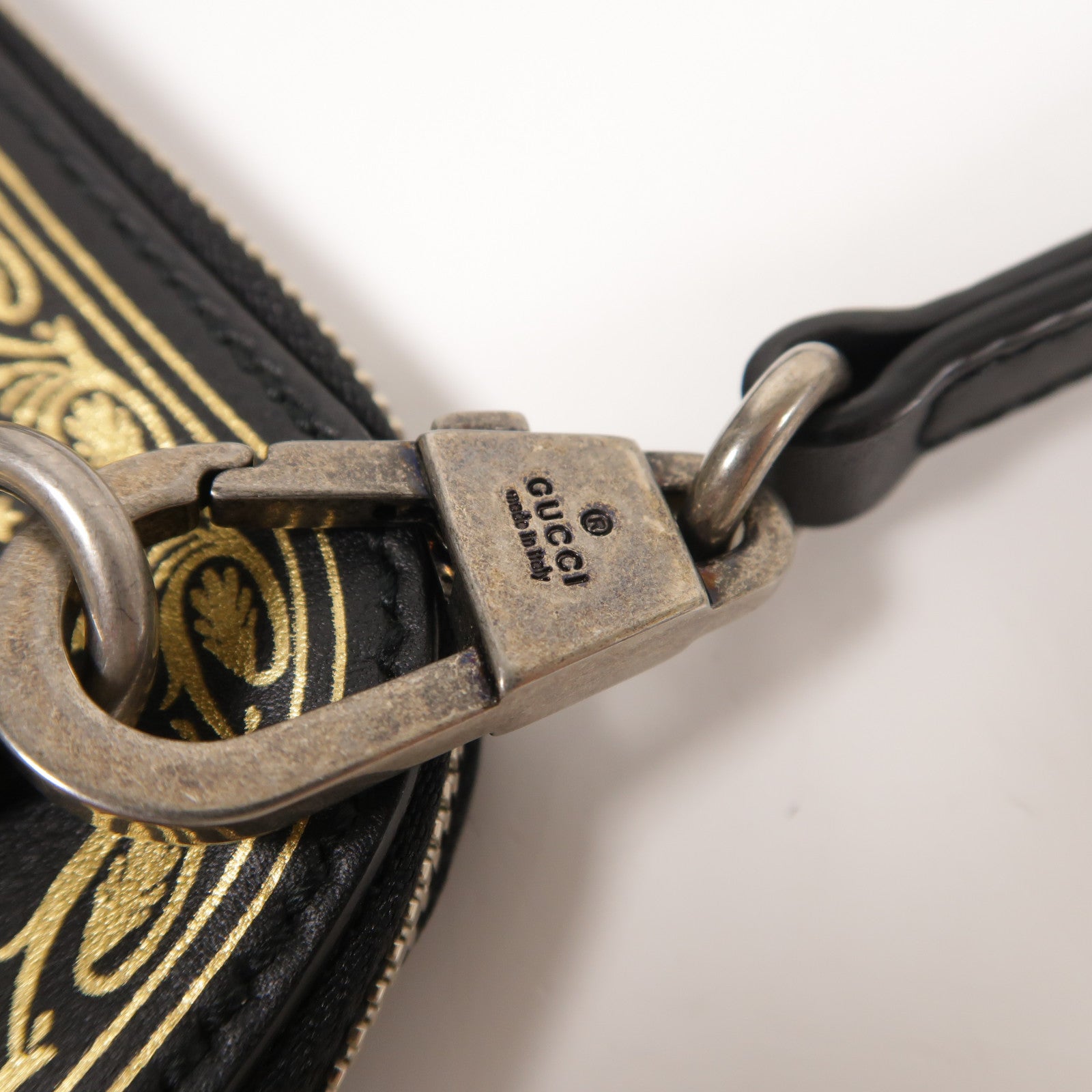 GUCCI GG Sega Mini Shoulder Bag Calfskin Leather Gold/Black