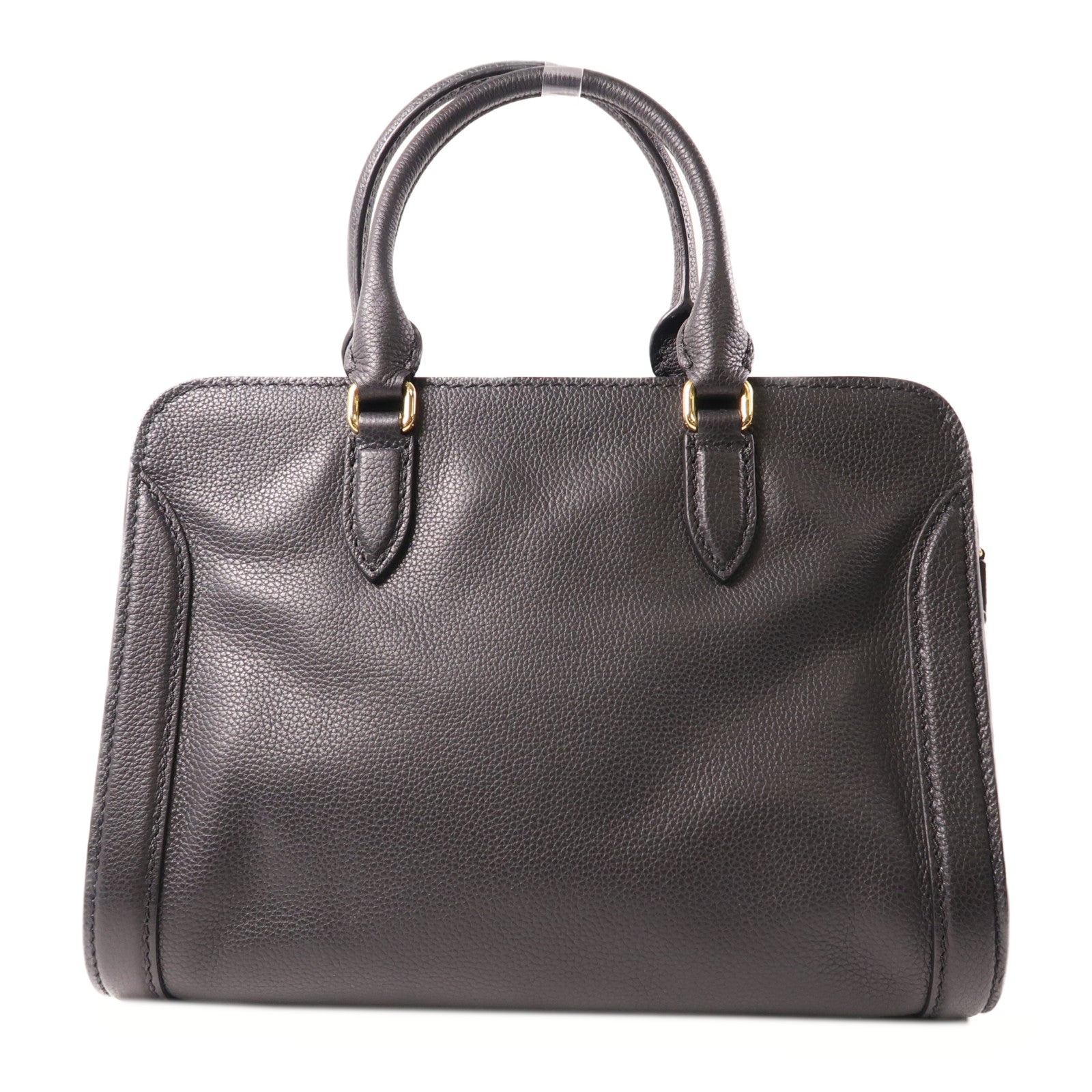 SELECTION 牛皮皮革Alexander Mcqueen Hand Bag金扣手挽肩背兩用袋黑色