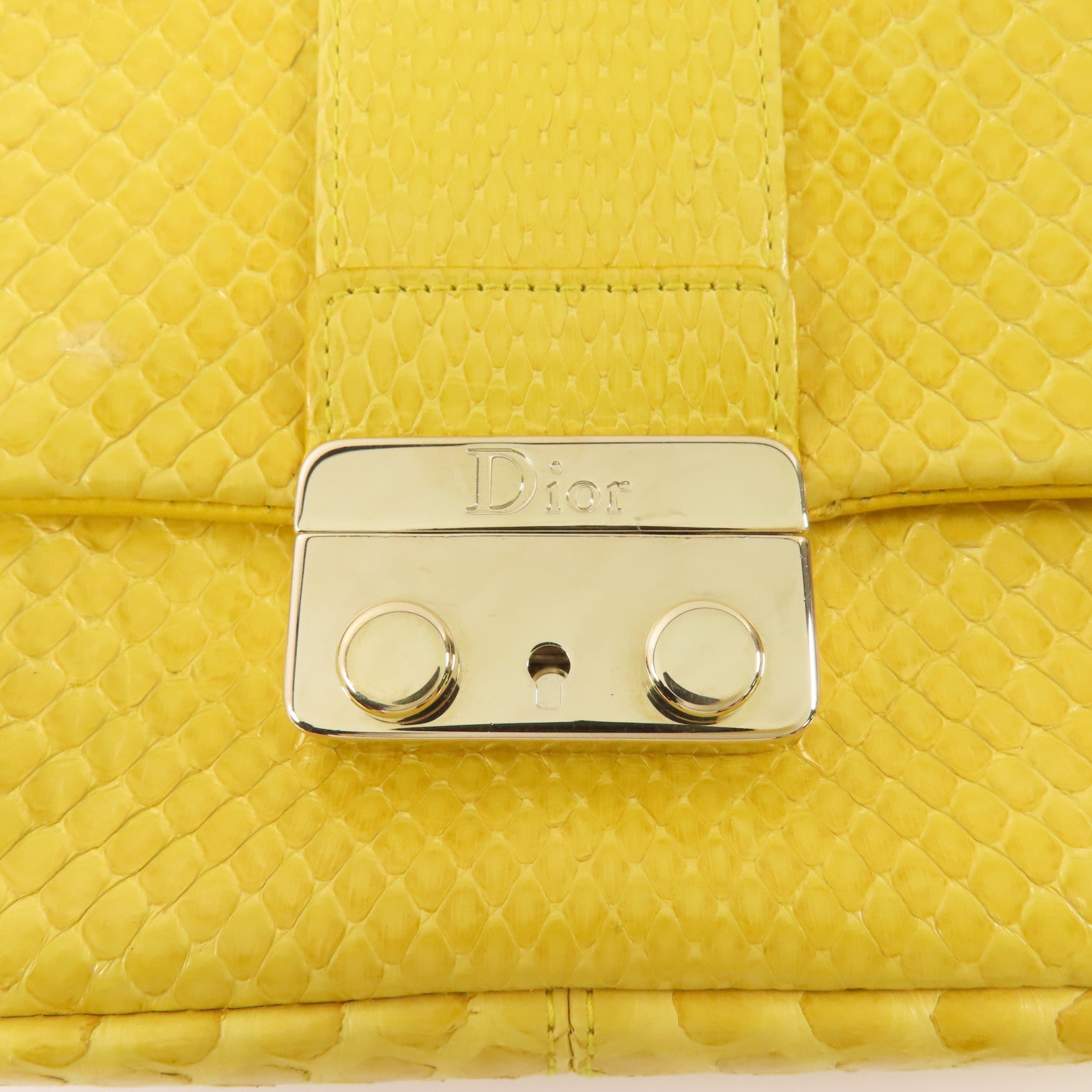 Dior 蛇皮皮革New Lock金扣鏈帶肩背袋