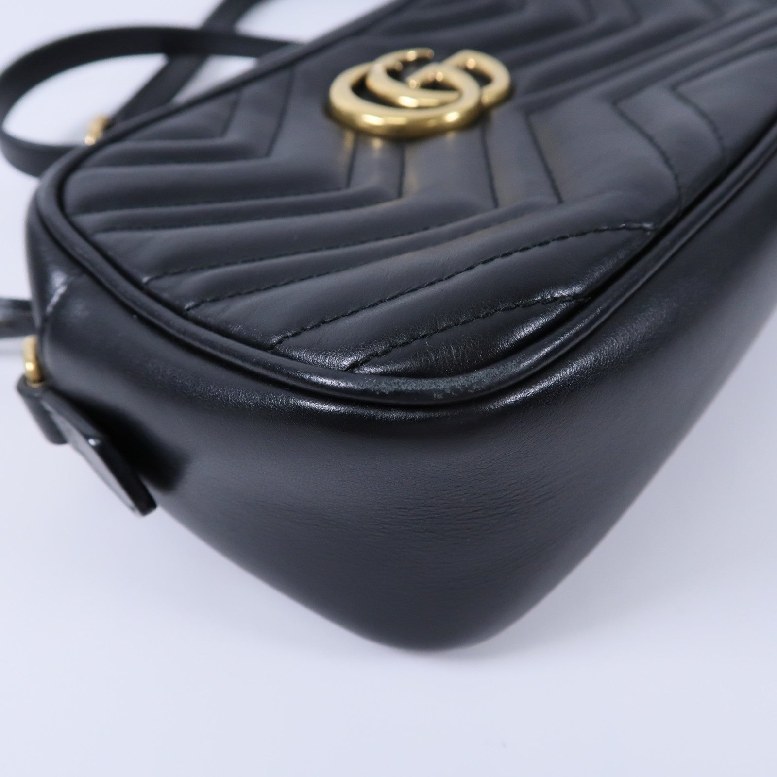 GUCCI 牛皮皮革GG Marmont鏈帶肩背袋