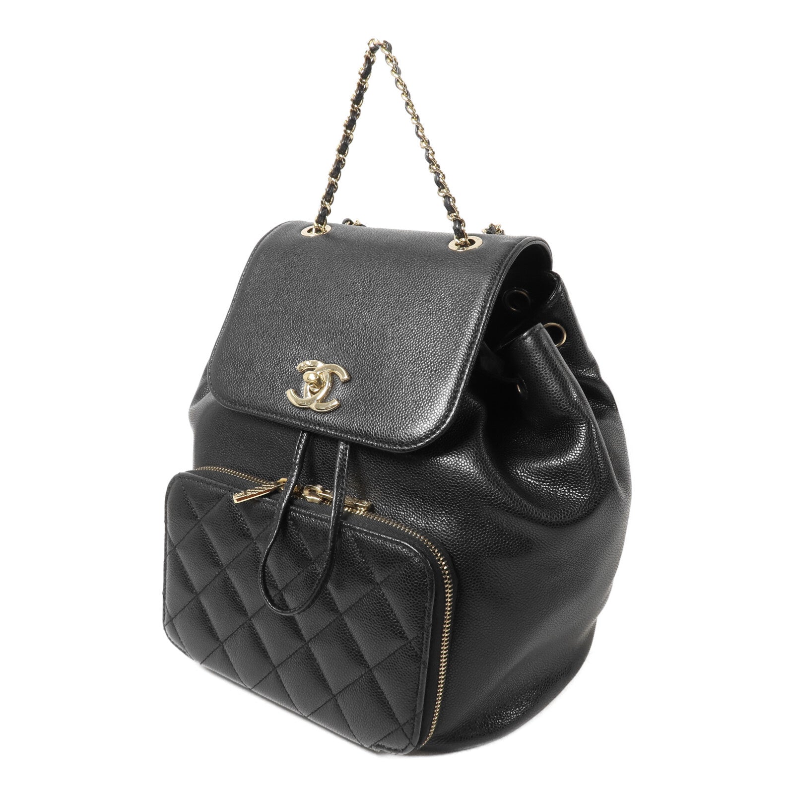 CHANEL 牛皮皮革Affinity Backpack鏈帶背包