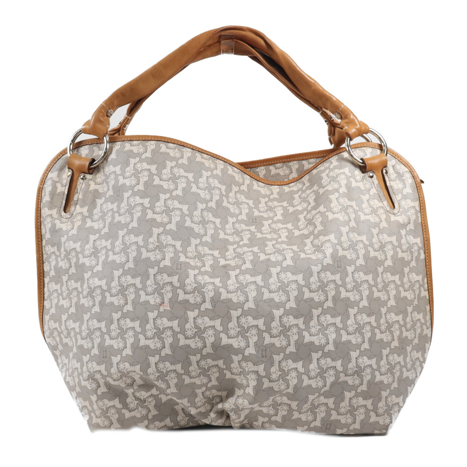 CELINE 塗層帆布Tote Bag銀扣手挽袋