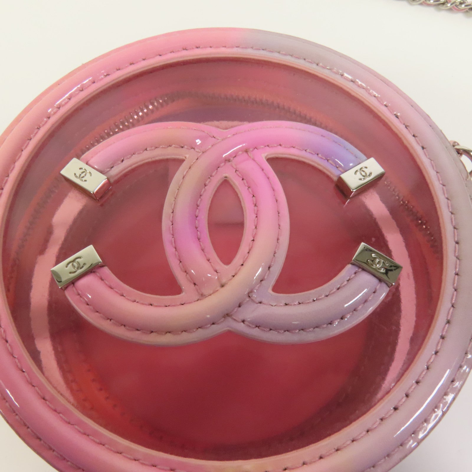 CHANEL PVC Chain Shoulder Bag銀扣肩背袋